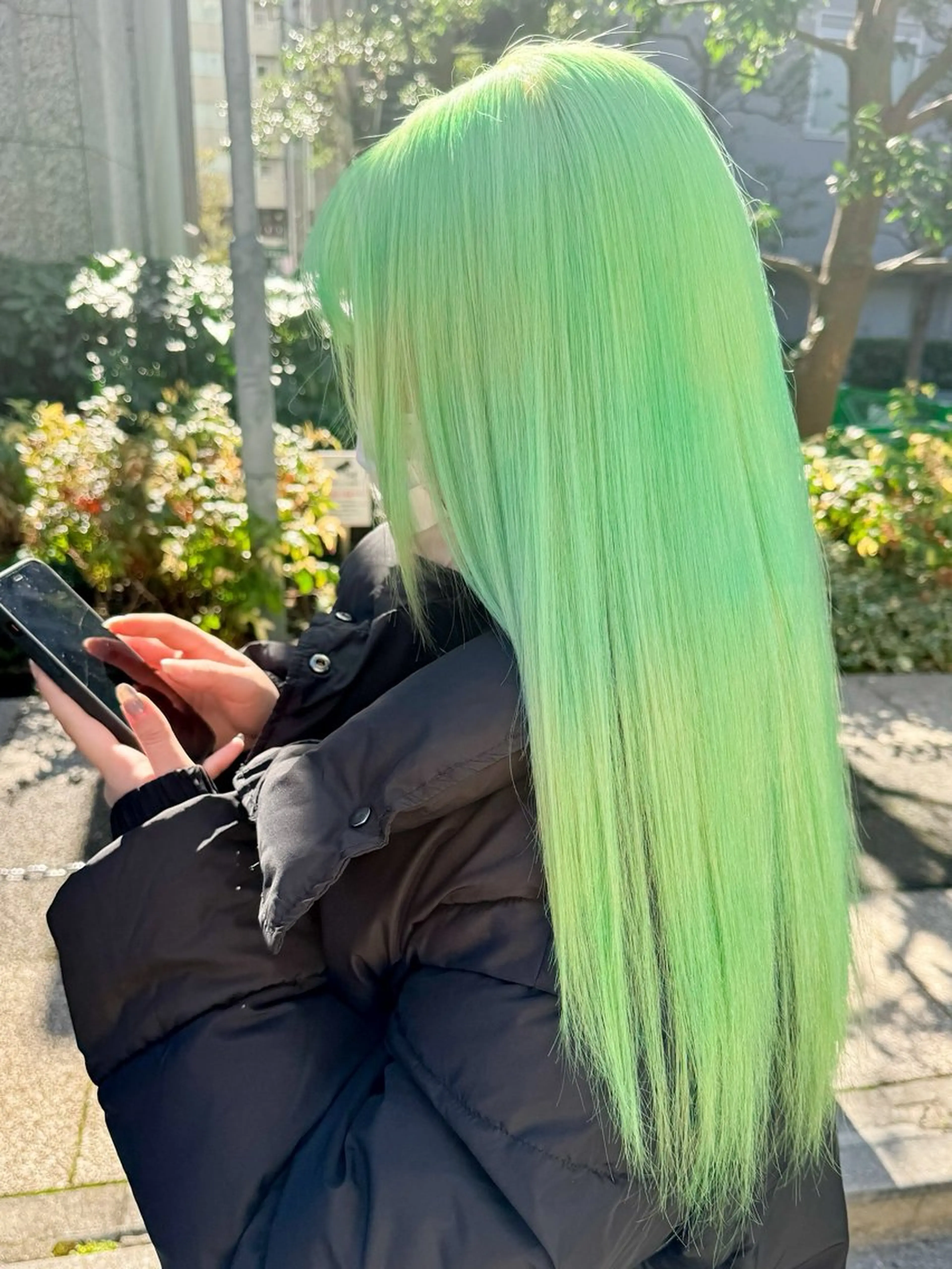 ロング カラー グラデーションカラー ハイトーンカラー 韓国風カラー ミント ミントグリーン ヘアカラー Chérie所属・Chérie 渋谷/カラーサロンのヘアスタイル