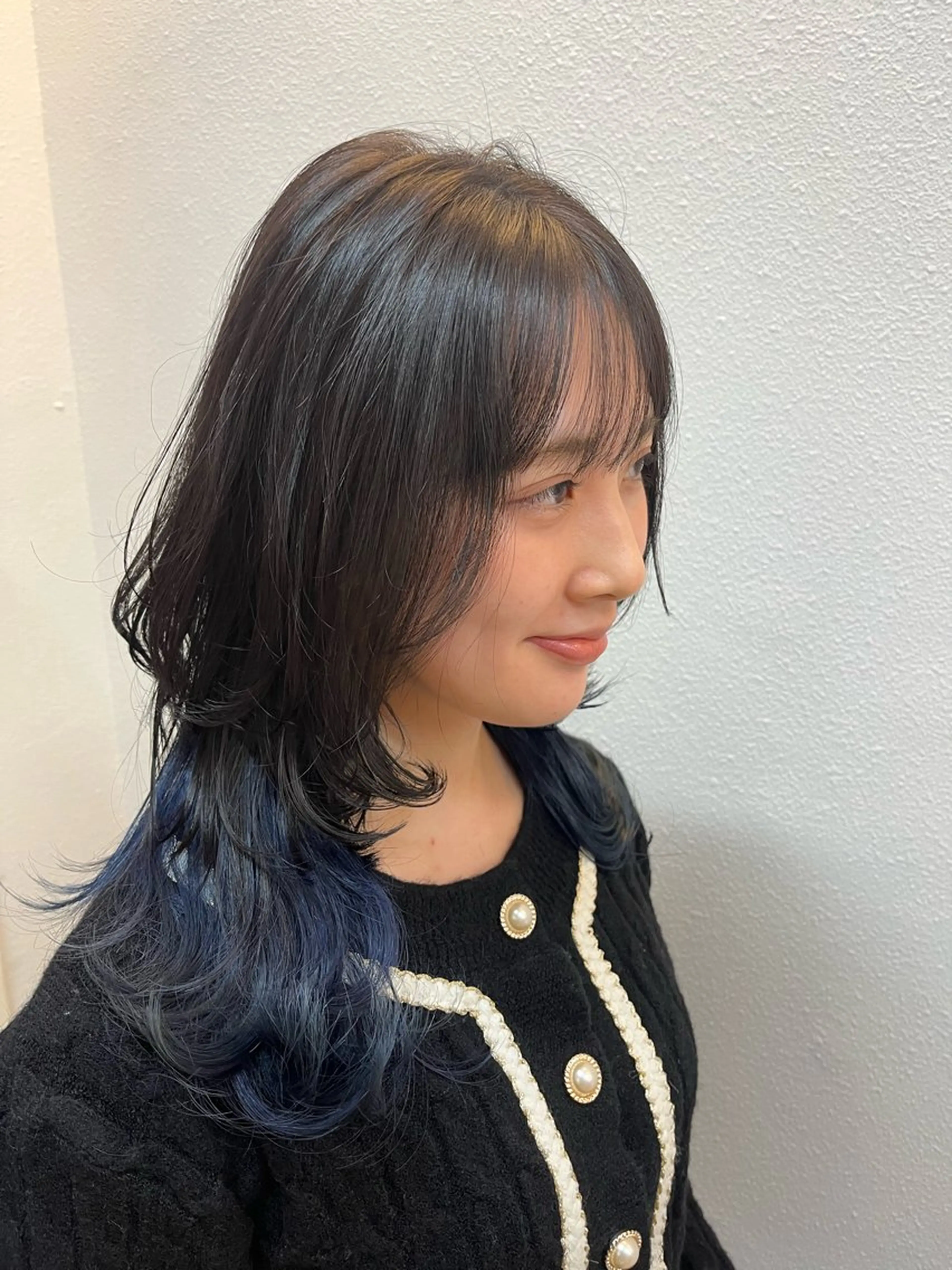 セミロング コテ巻きパーマ/韓国 パーマ/佐野のヘアスタイル