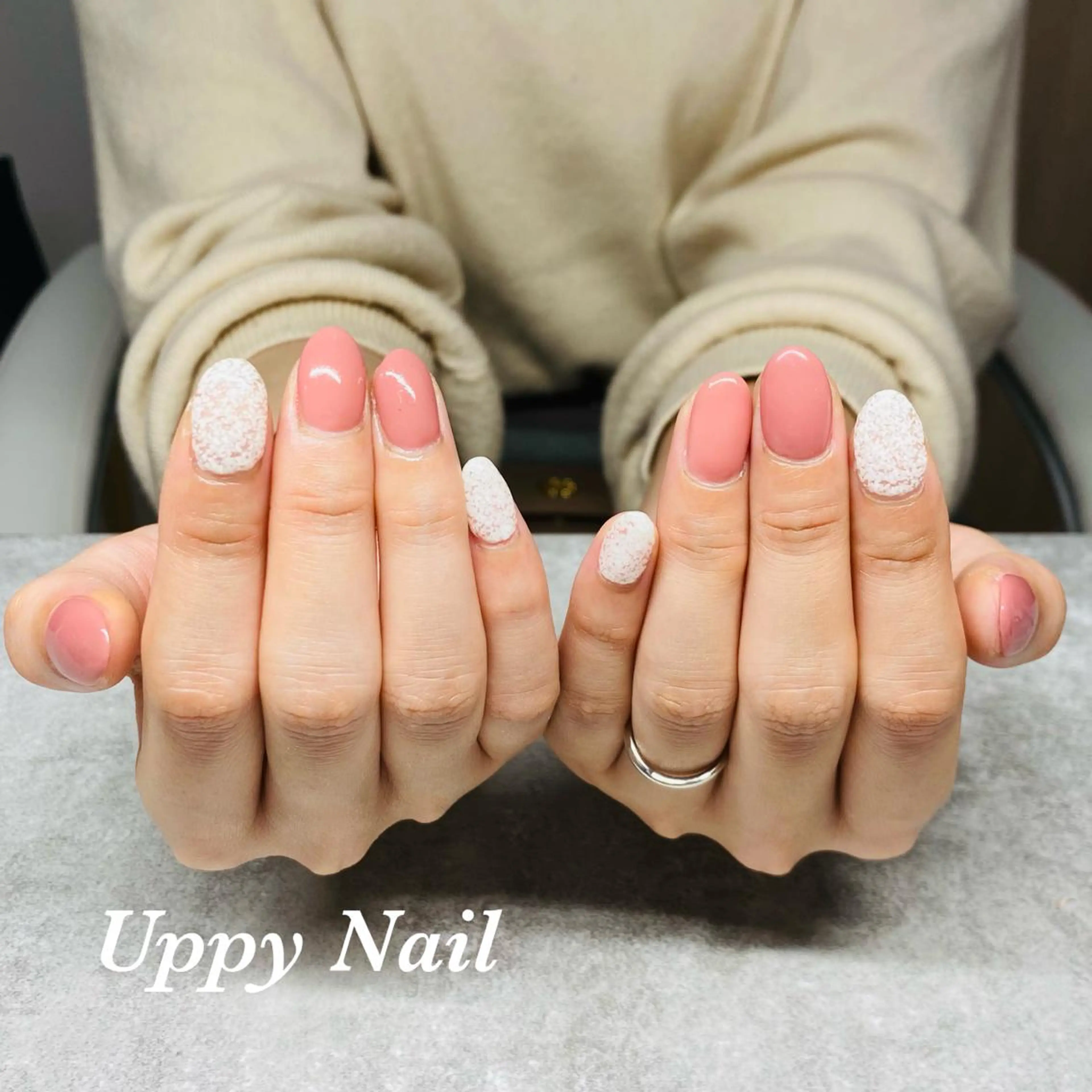 ネイル ジェルネイル ワンカラーネイル ピンク ハンドネイル Uppy Nail ukyoのネイルデザイン