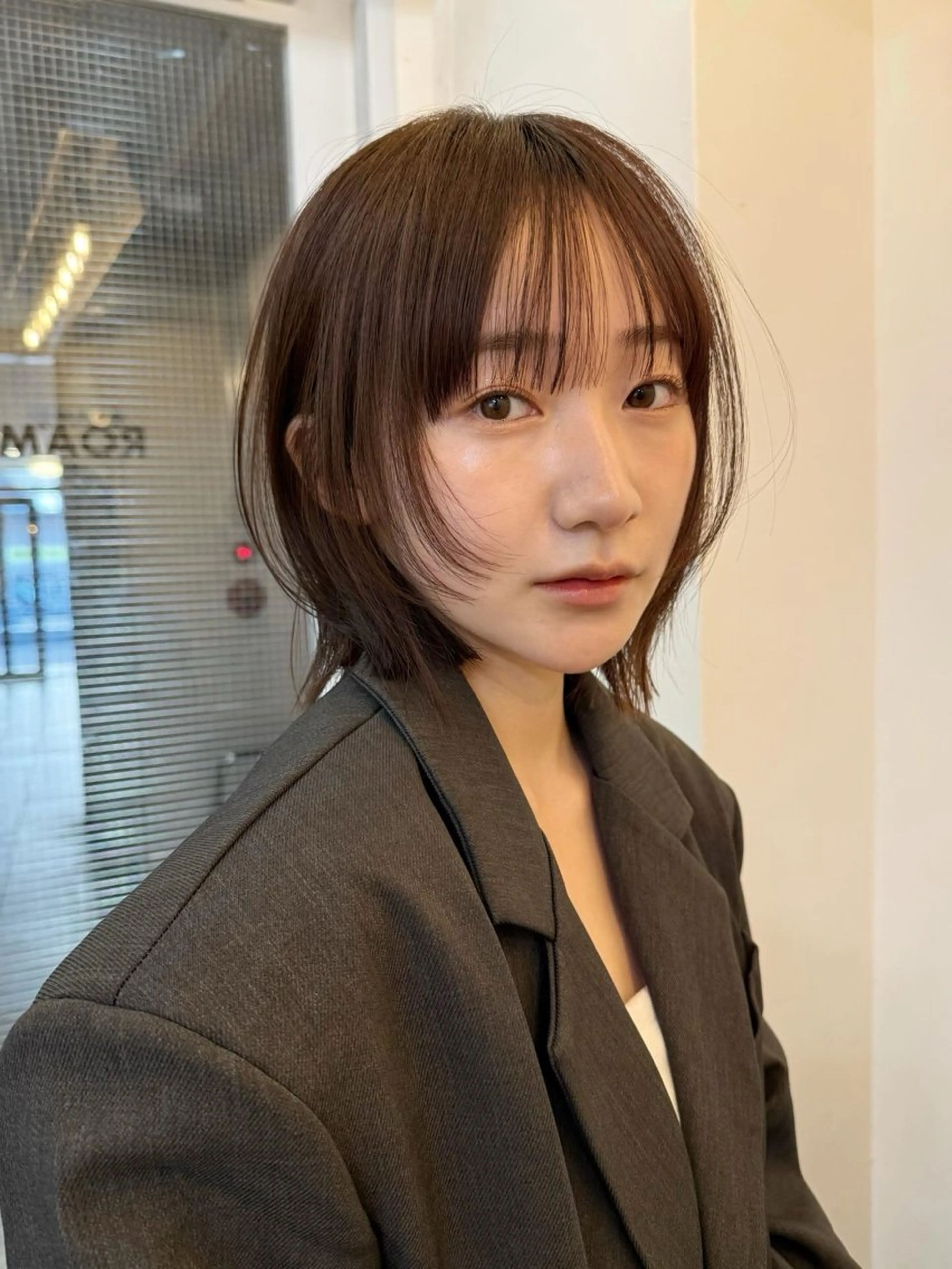 ミディアム カラー カット ヘアカラー トリートメント ‎♡アヤメ/レイヤー ボブ♡渋谷のヘアスタイル