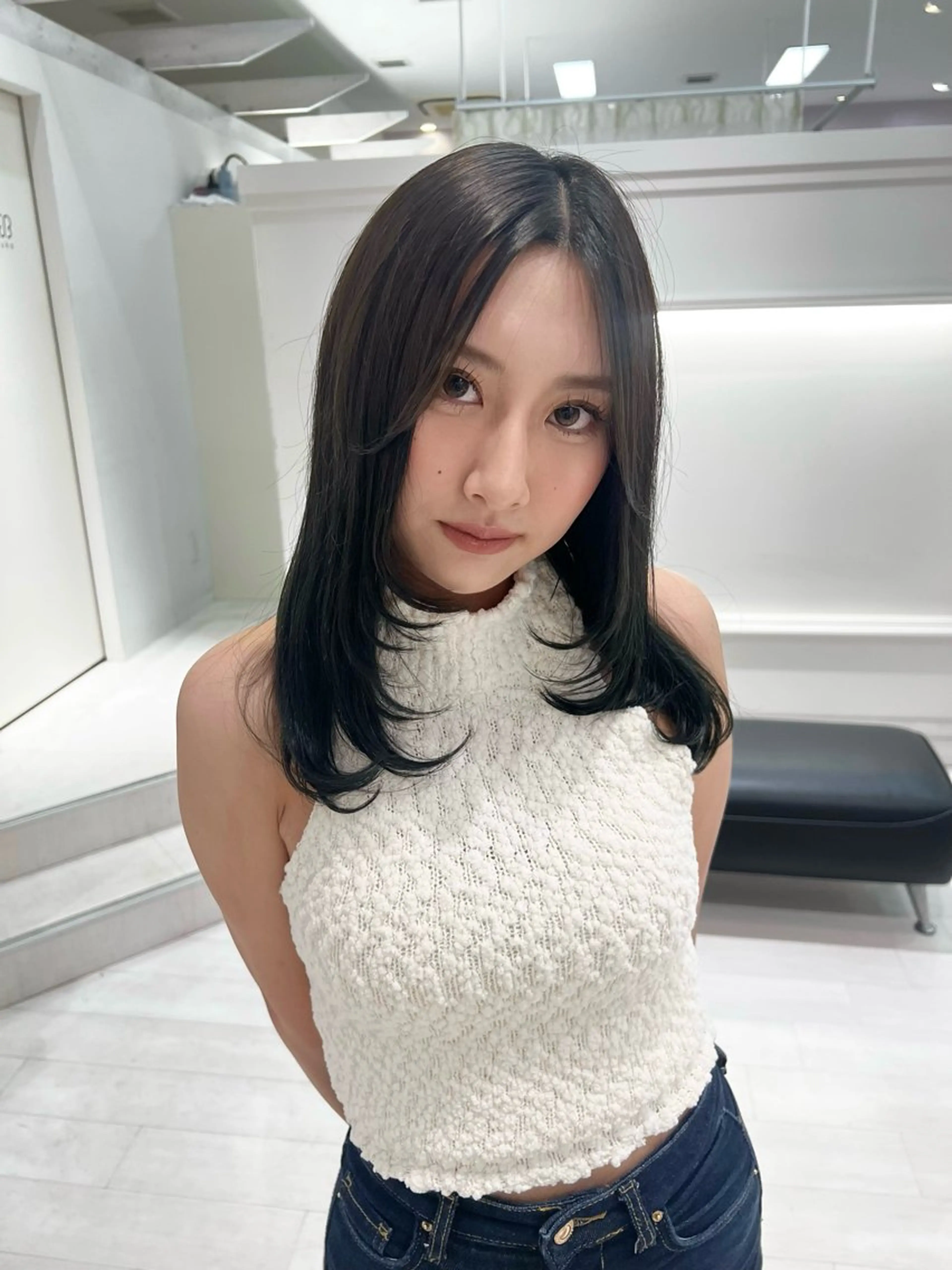 セミロング 顔周りカット Parve  Mix /板野妃莉のヘアスタイル