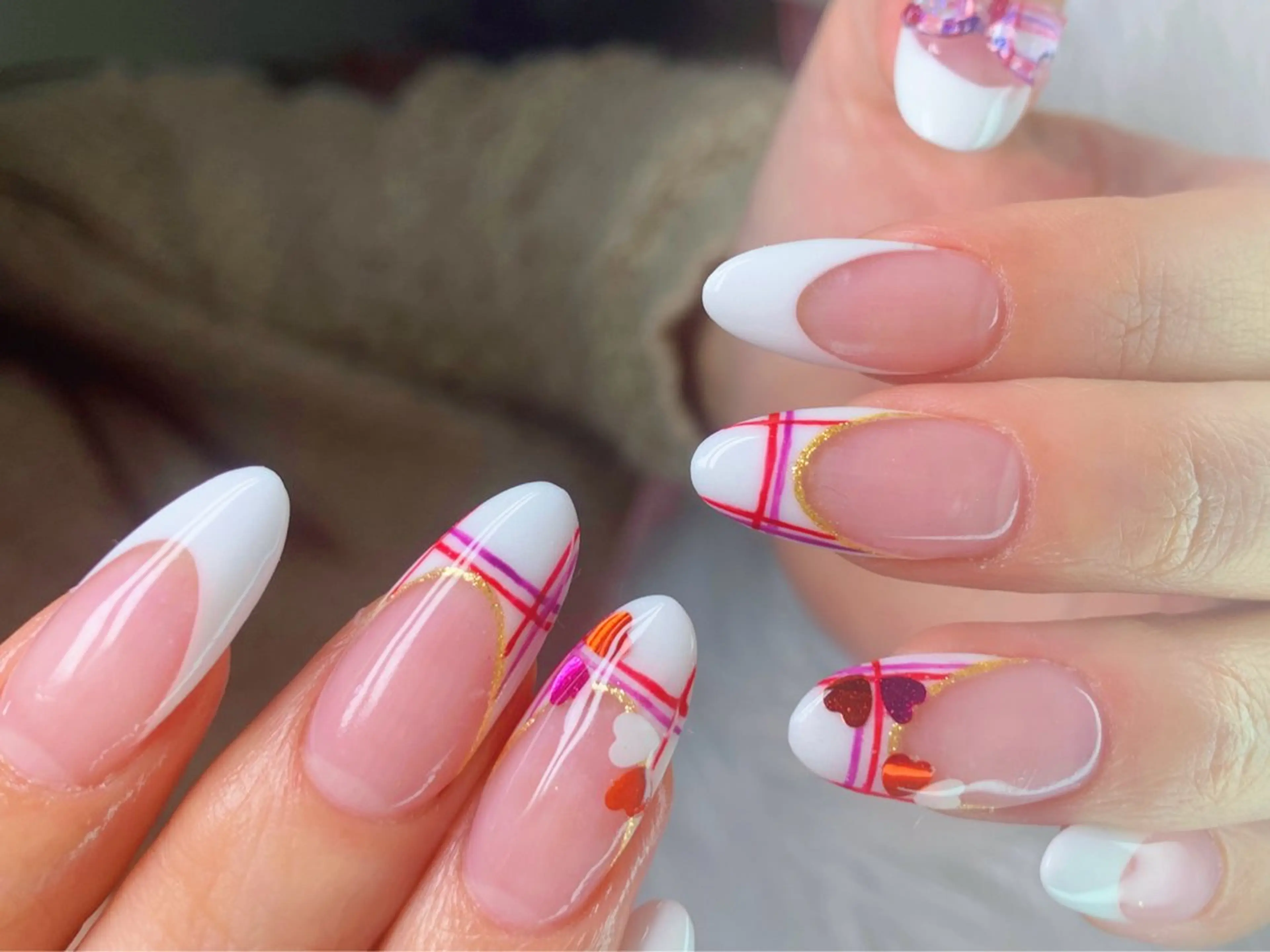 ネイル フレンチネイル バレンタイン H'ami nail salon所属・ハミネイルサロン ハナのネイルデザイン