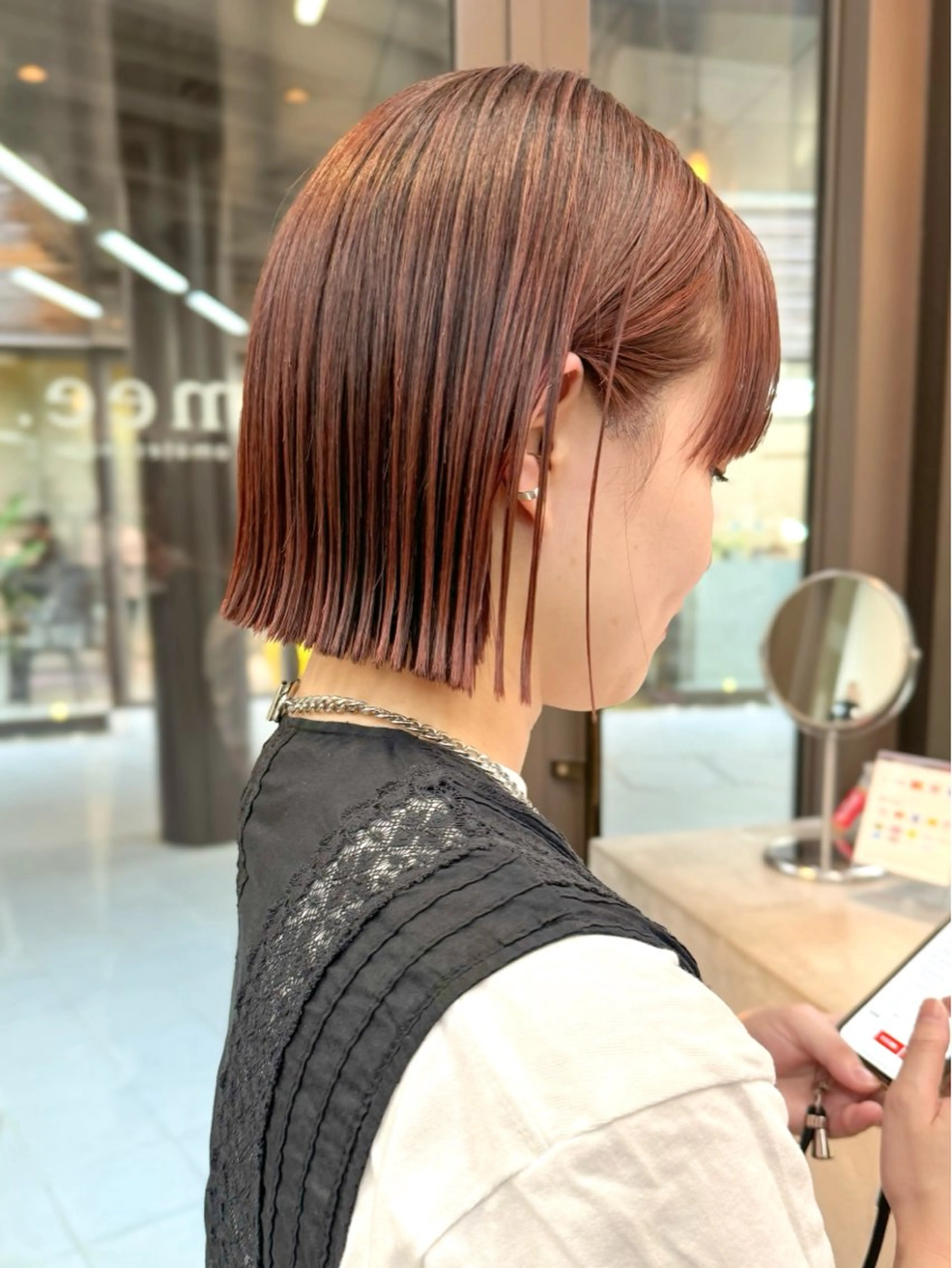 ミディアム ボブ 縮毛矯正 mee.表参道所属・ボブ/ショート /パーマ/shinのヘアスタイル