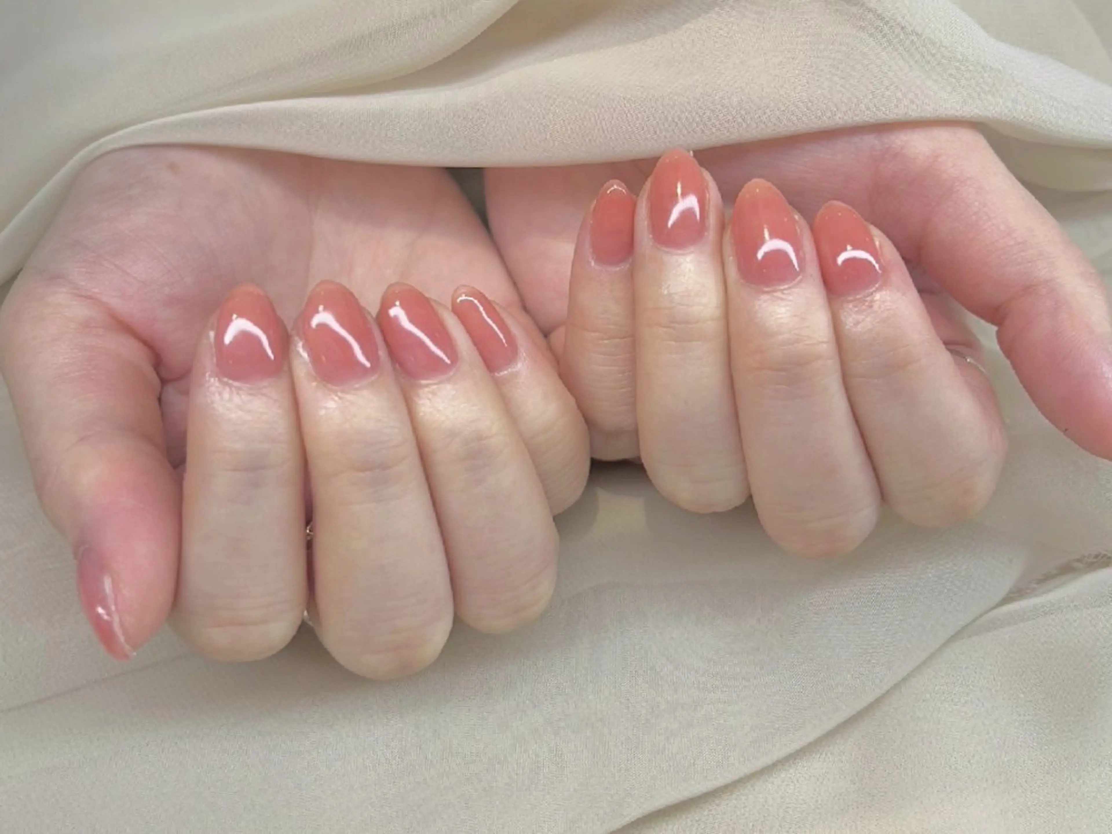 ネイル ジェルネイル オフィスネイル ワンカラーネイル ピンク ハンドネイル Richer ~nail & eyebeauty ~所属・ai のネイルデザイン