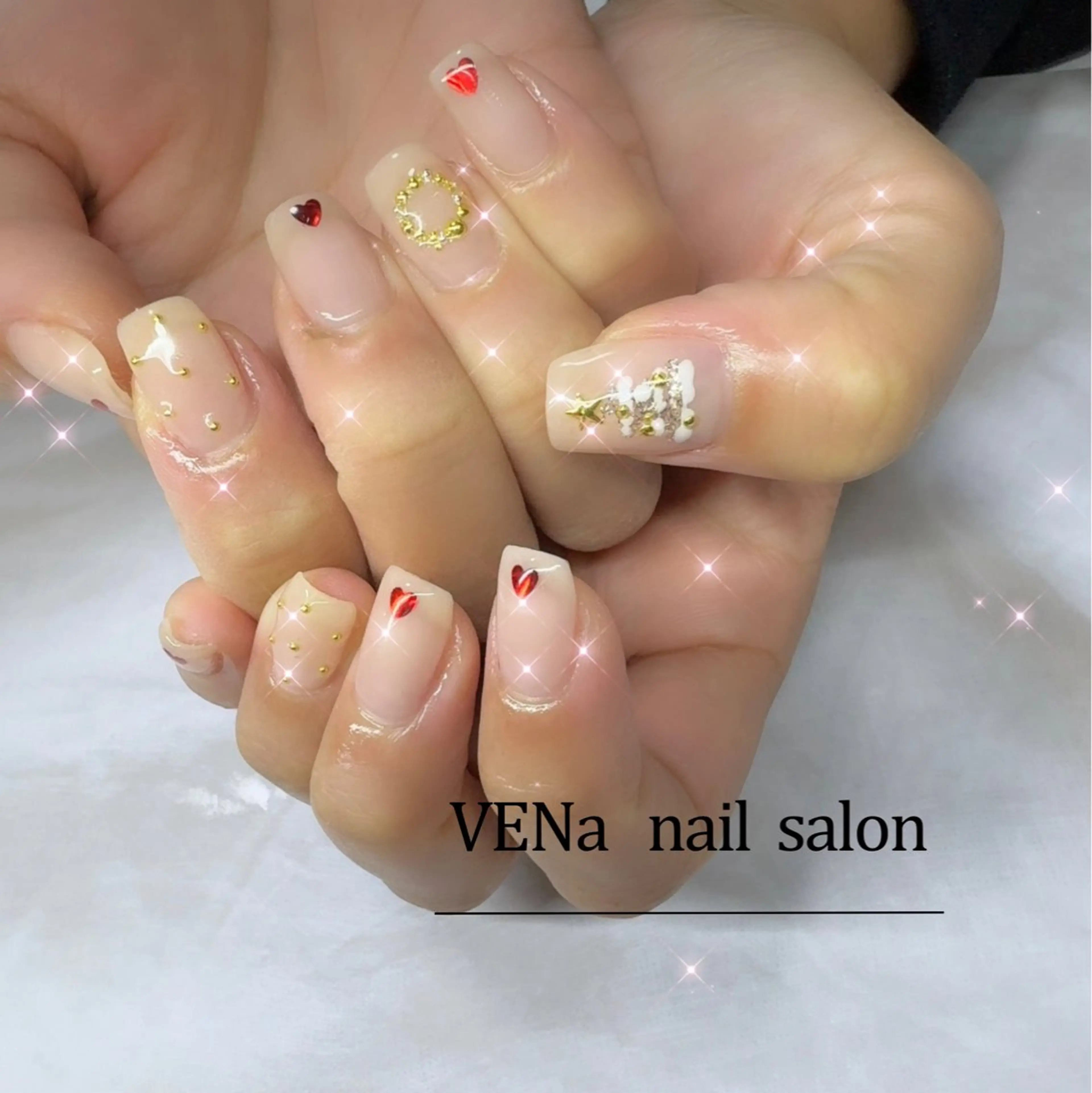 ネイル ハート 持ち込み VENa eye＆ nail salonのネイルデザイン