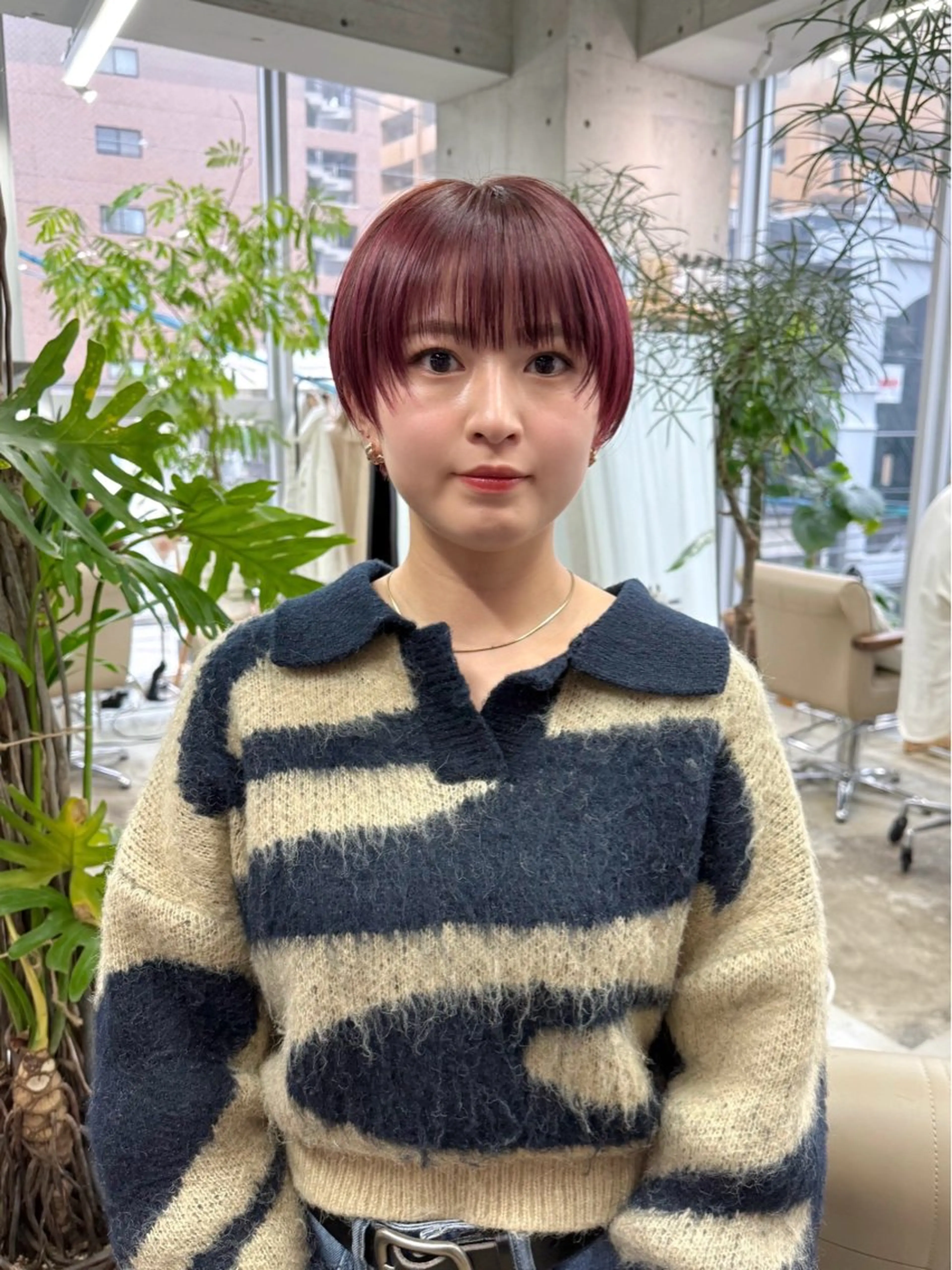 ショート カラー ダブルカラー レッドカラー ショートヘア U-fuショート 伊藤拓海のヘアスタイル