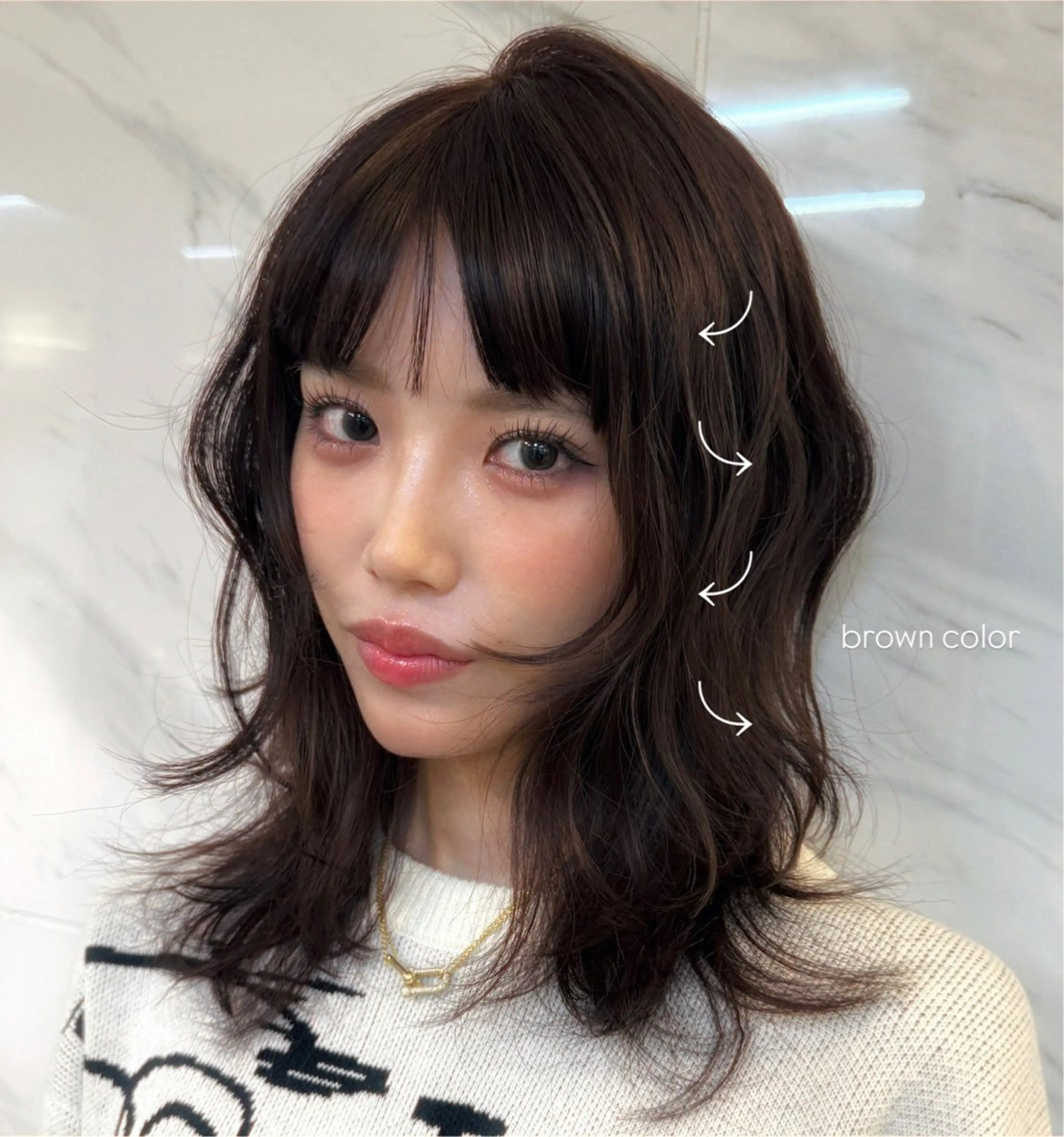 ミディアム カラー カット ヘアカラー トリートメント Pocket仙台 💚モエリのヘアスタイル