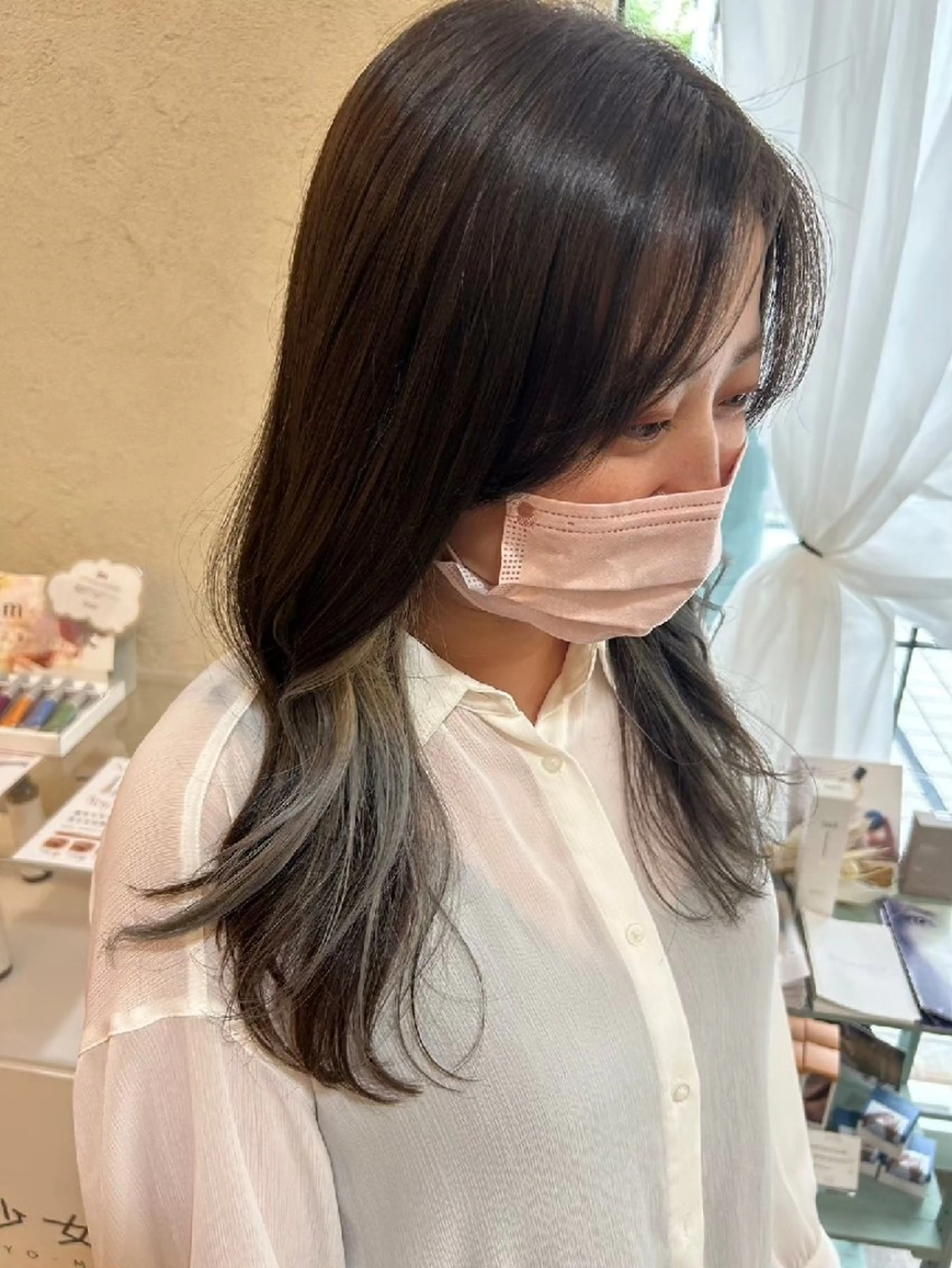 カラー ヘアカラー 束感まつぱ🥑🤍 NATUKI🤍のマツエク・マツパデザイン