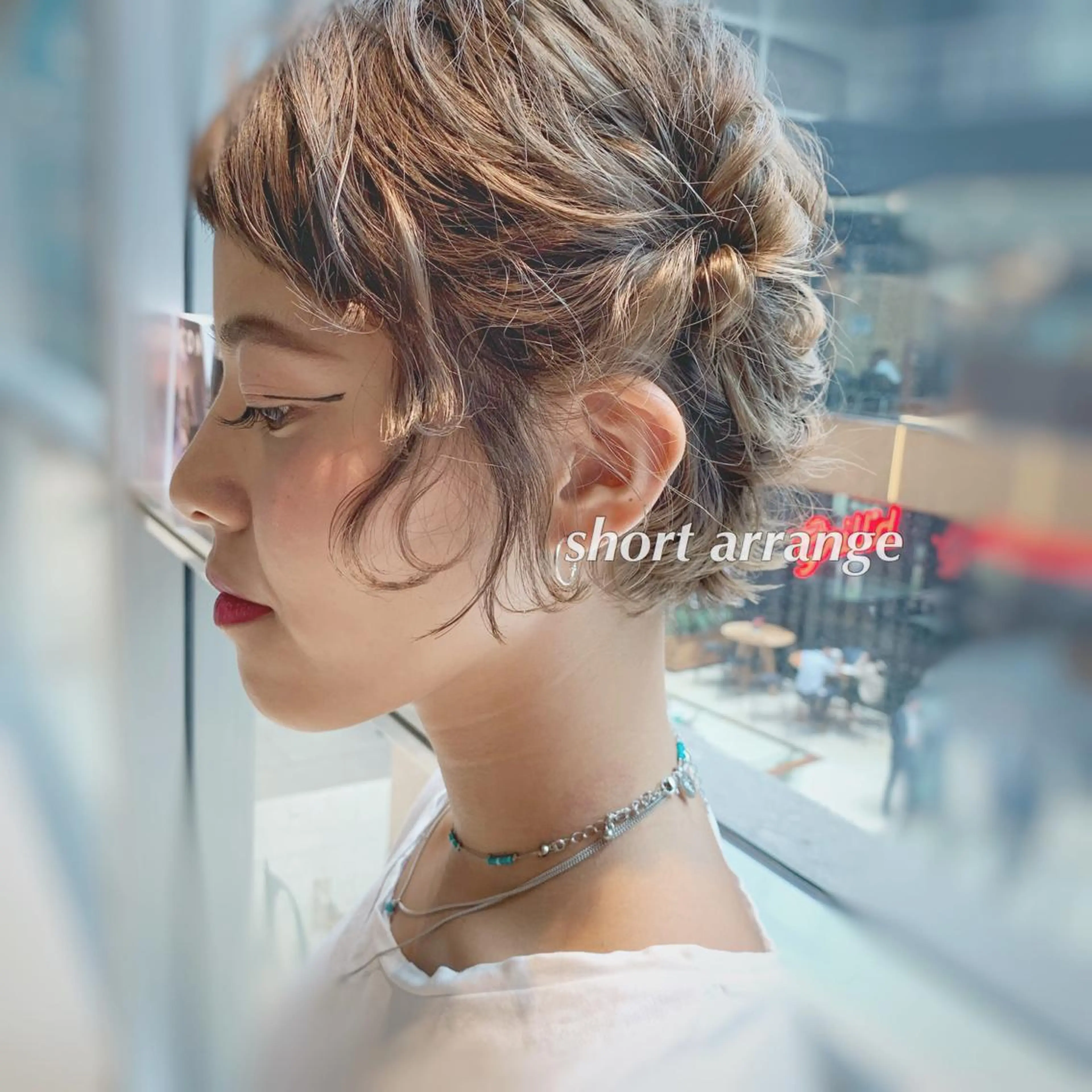 ショート カラー ヘアアレンジ 代表🎀 ふわモテ愛 され髪🩷yumiのヘアスタイル