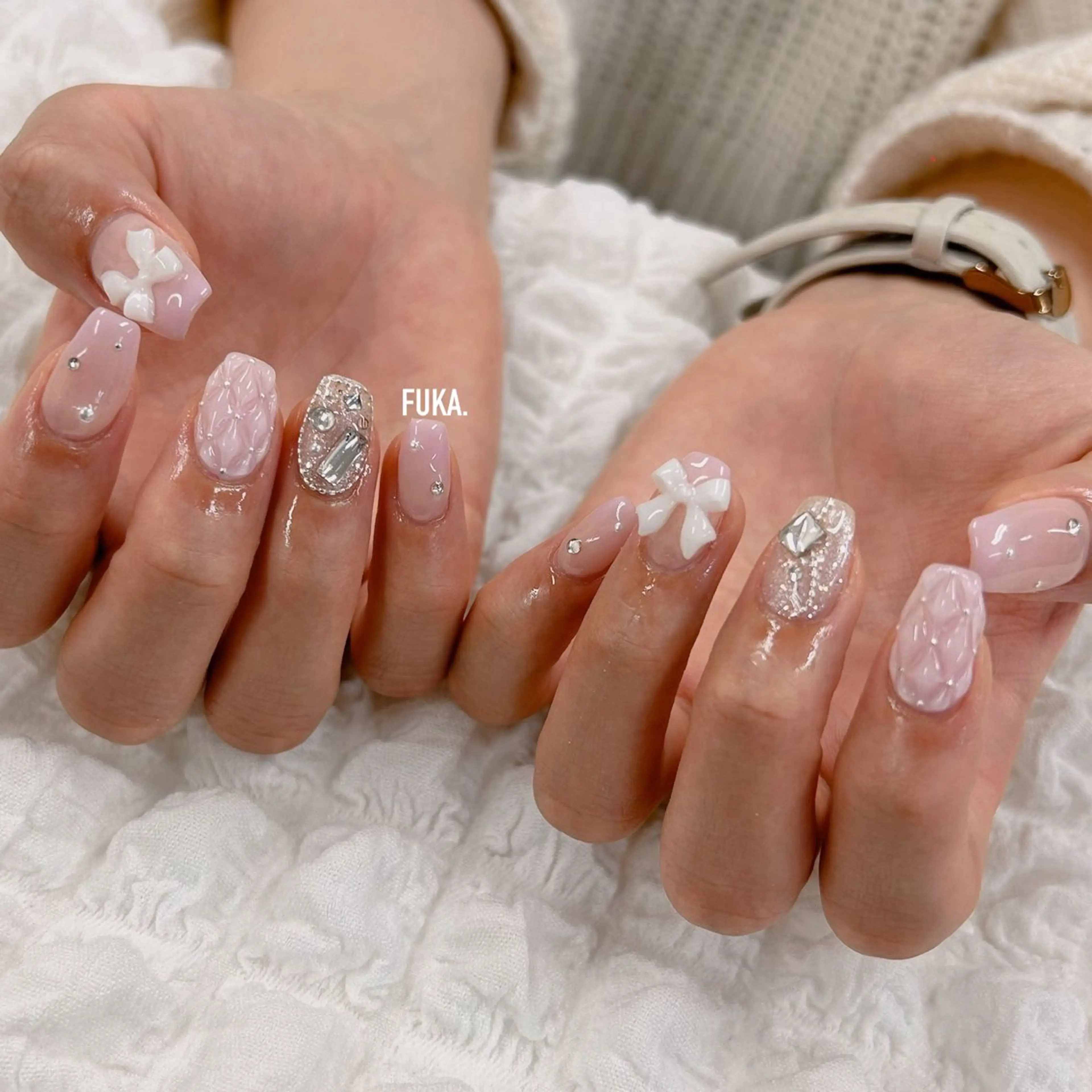 ネイル ガーリー ハンドネイル ネイルサロンAnela【アネラ】所属・Nail♡Fuka. /2月予約受付中のネイルデザイン