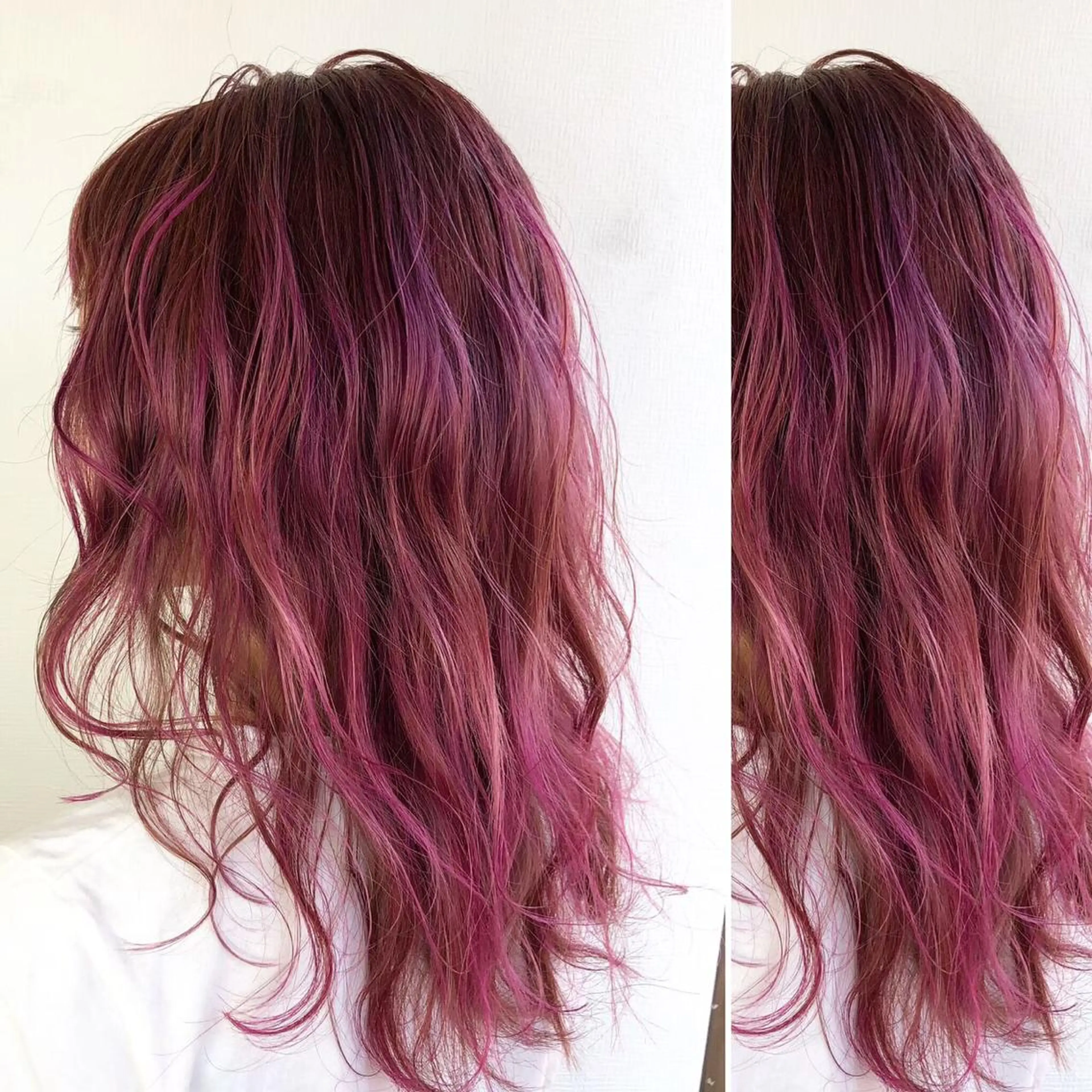 ミディアム カラー JuNブリーチに 縮毛矯正するプロのヘアスタイル