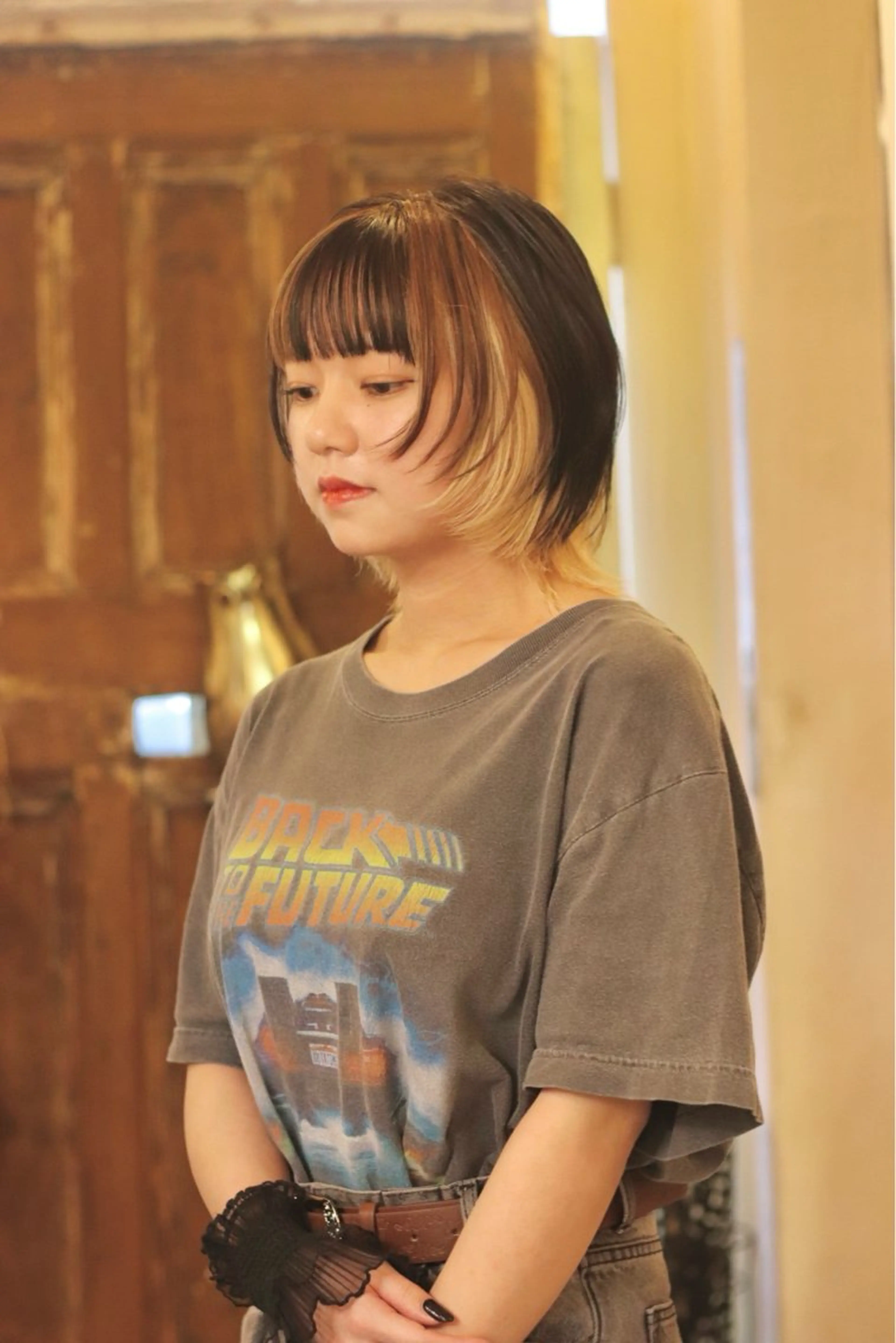 ミディアム カラー 黒髪 ブロンド ブラウンカラー ヘアカラー Joh/メンズカット /レイヤー/ブリーチのヘアスタイル