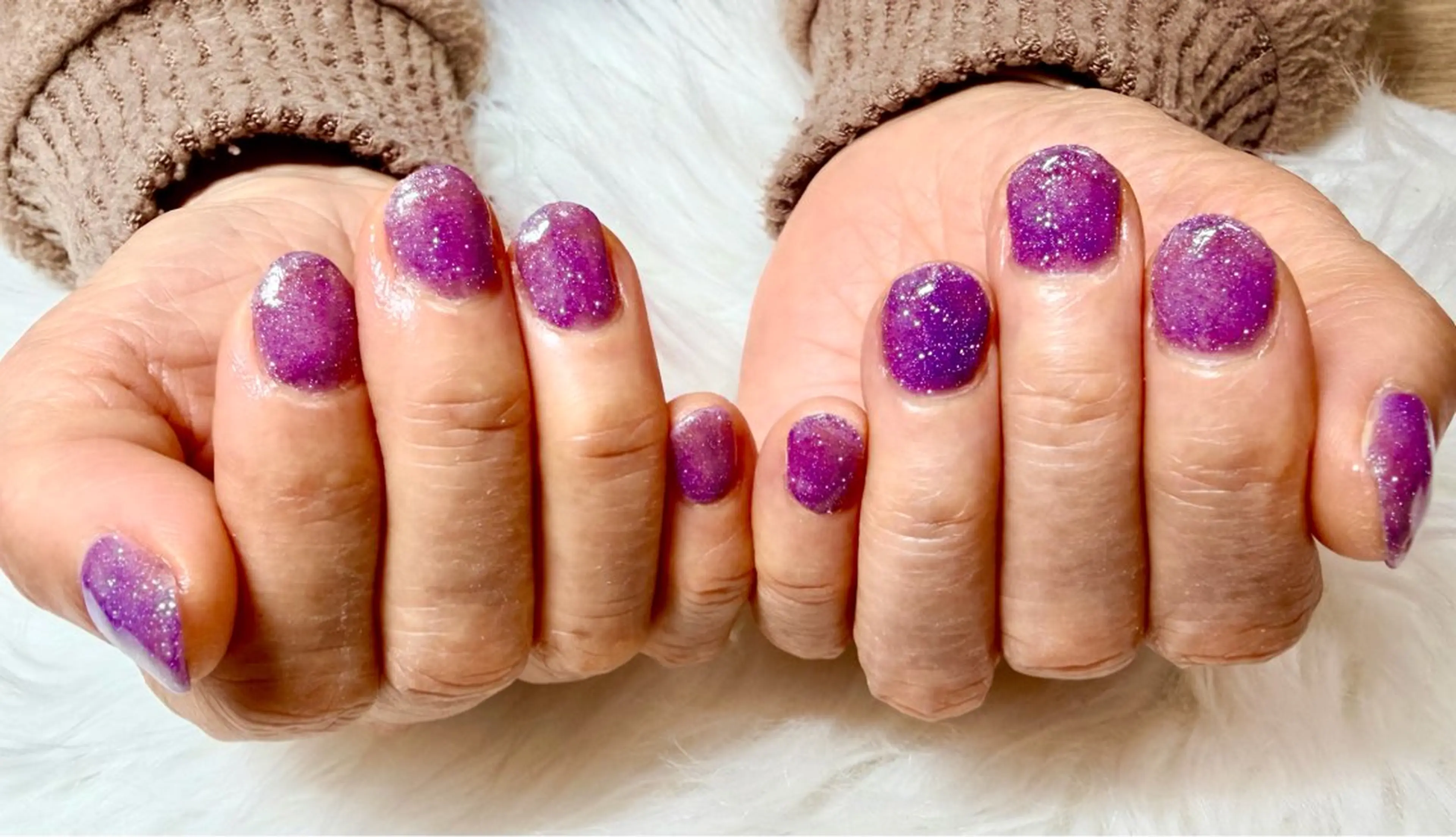 ネイル ラメ(グリッター) パープル Lapin KANAのネイルデザイン