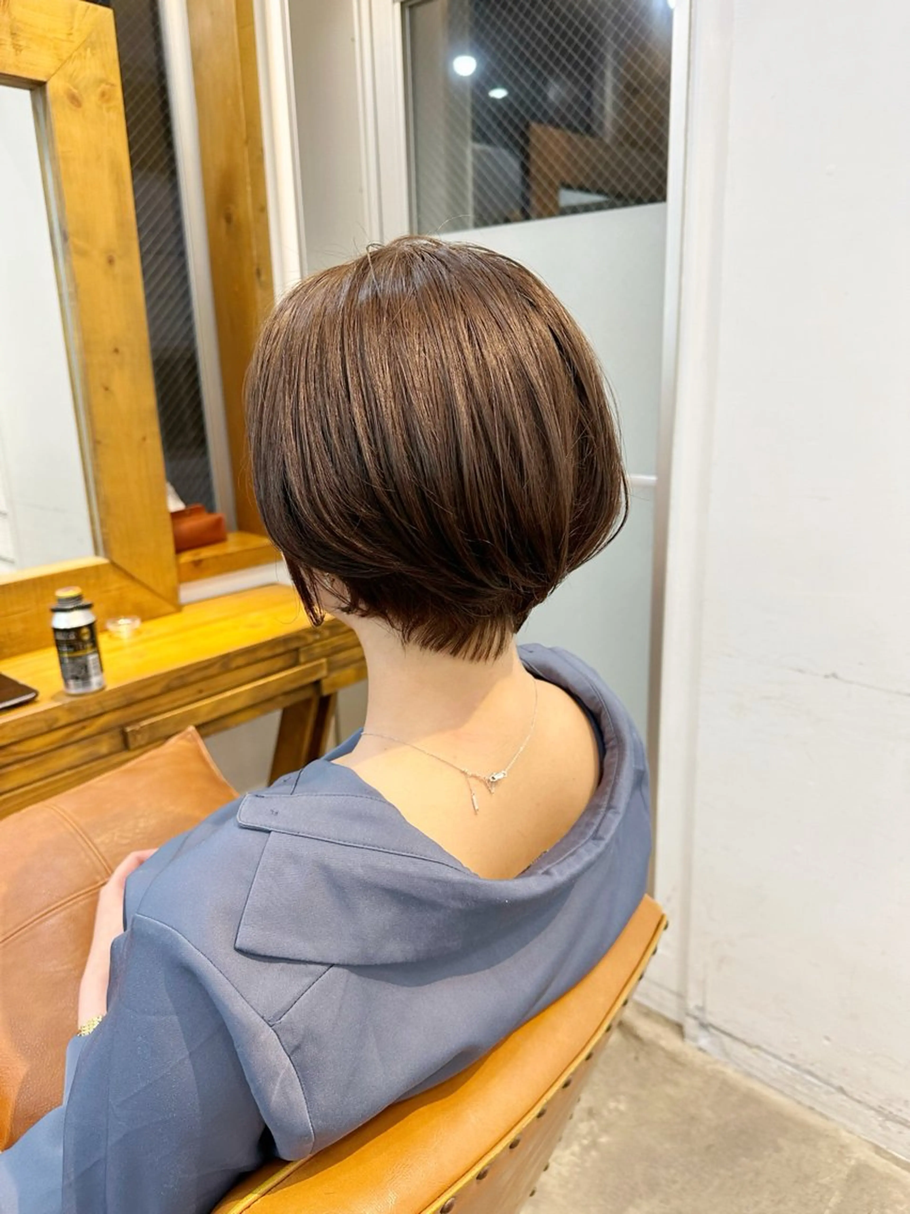 ショート カラー ショートボブ ハンサムショート ボブ くせ毛 ショートヘア カット ヘアカラー newline銀座所属・銀座ショート/ 大人ショート/金子涼のヘアスタイル