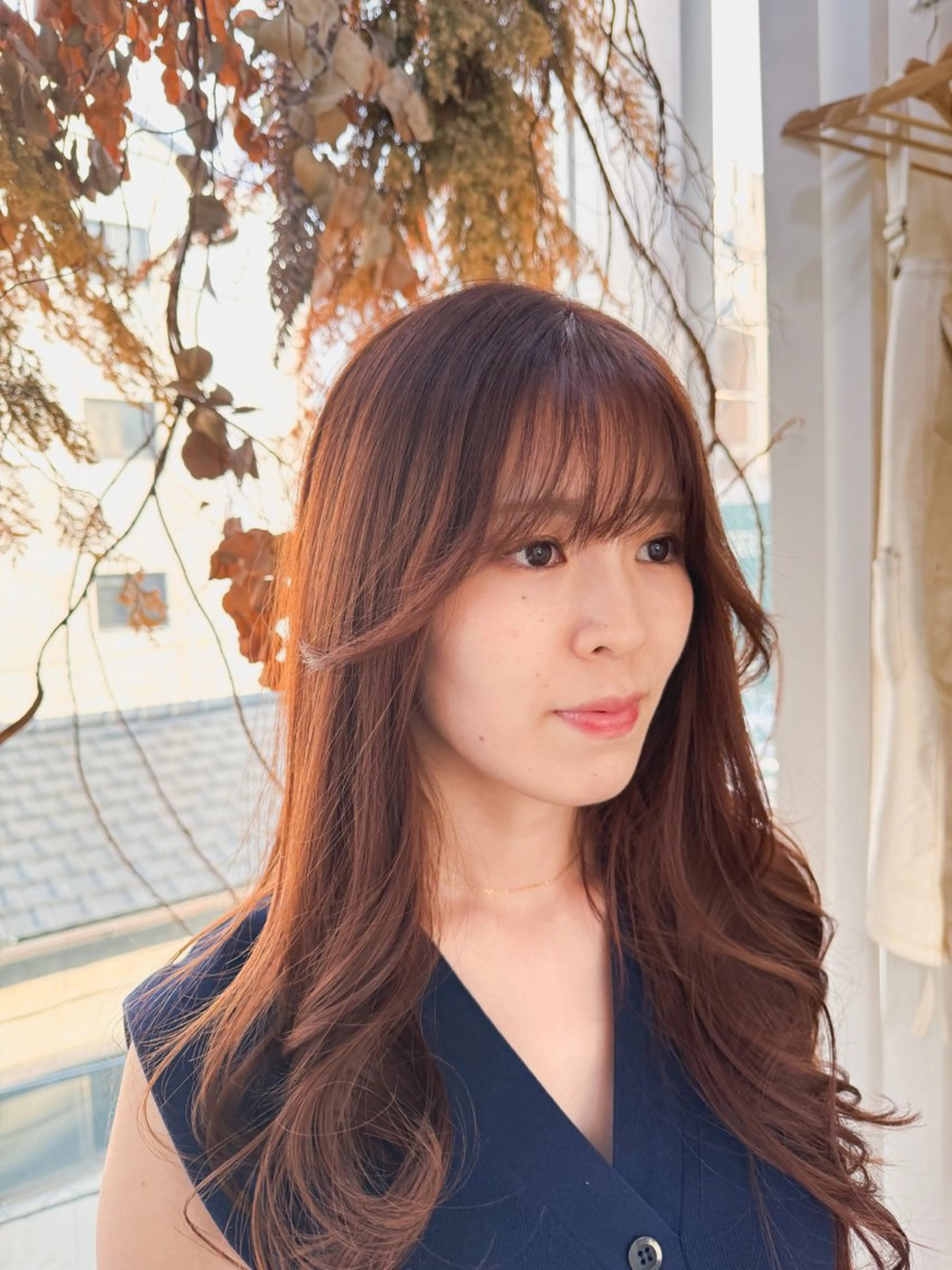 ロング カラー ベージュカラー ピンクカラー ピンクベージュ 顔周りカット トリートメント 椎葉 祐也のヘアスタイル