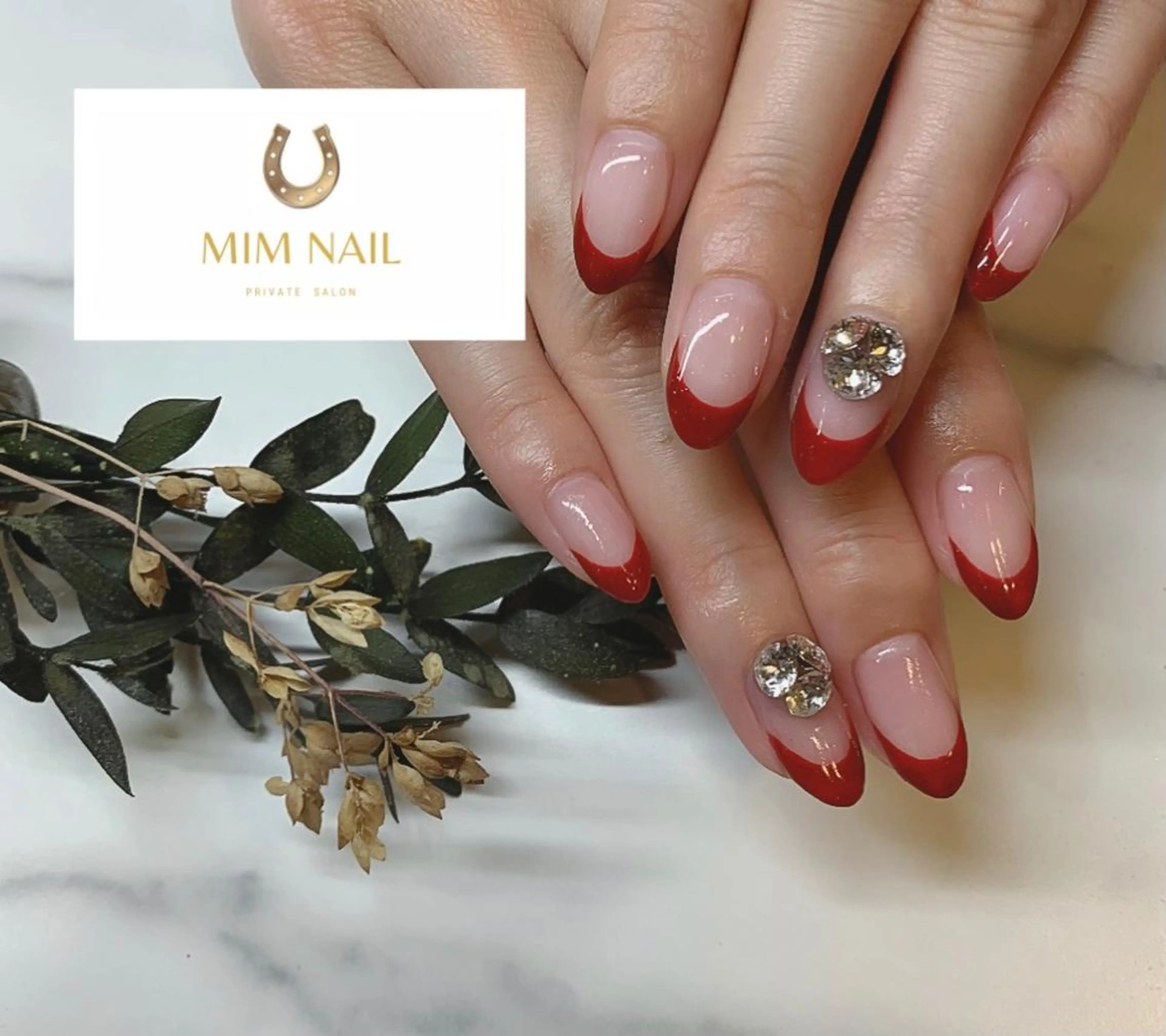 ネイル ボルドー フレンチネイル ジェルネイル *･*MIMnail *･゜ﾟ･*:･*のネイルデザイン