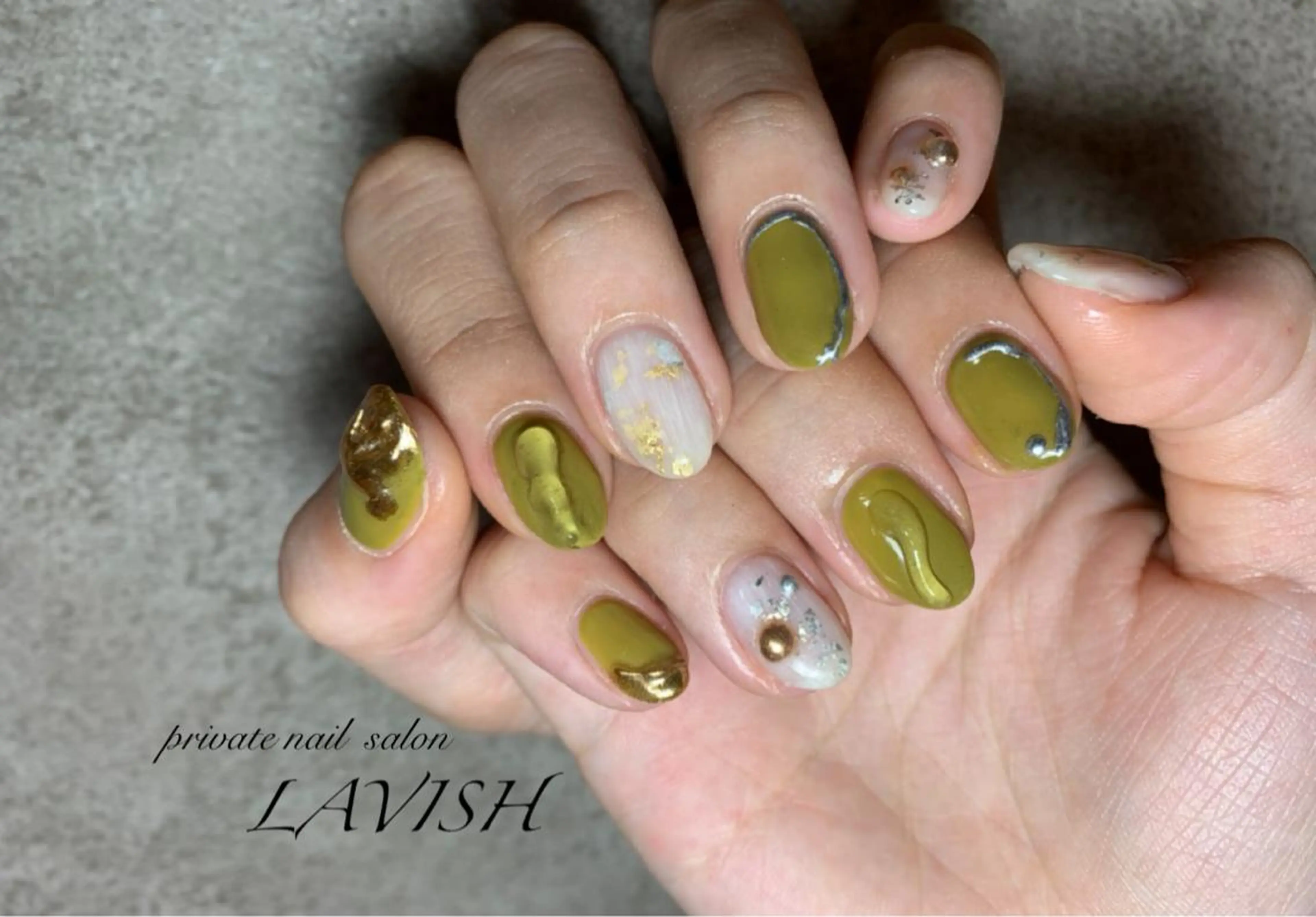 ネイル 氷ネイル・うるうるネイル 韓国ネイル ニュアンスネイル ワンカラーネイル 春ネイル LAVISH nail salonのネイルデザイン