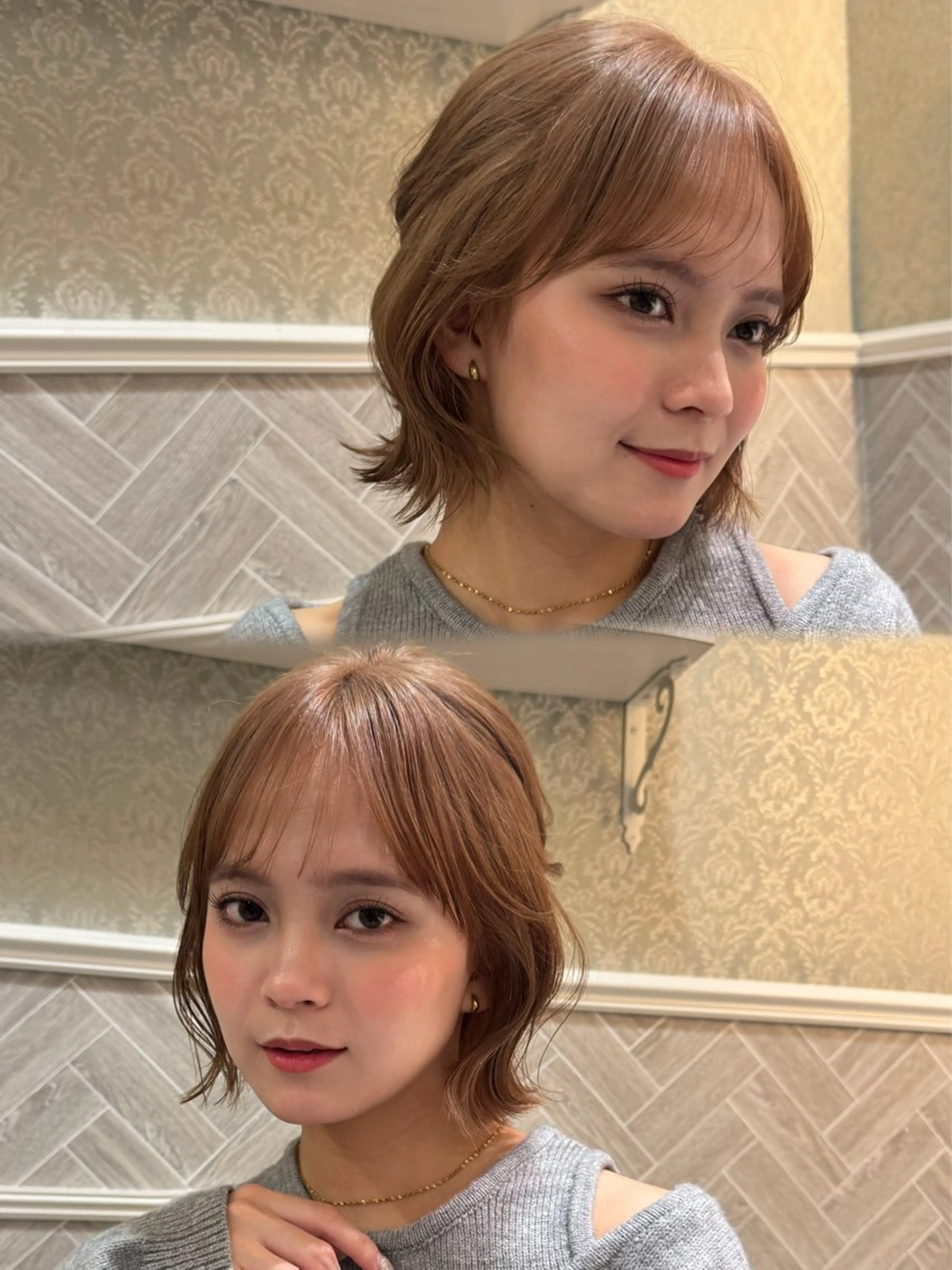 ショート ボブ カット ヘアカラー トリートメント ボブ/透明感カラー /しなる🌷のヘアスタイル