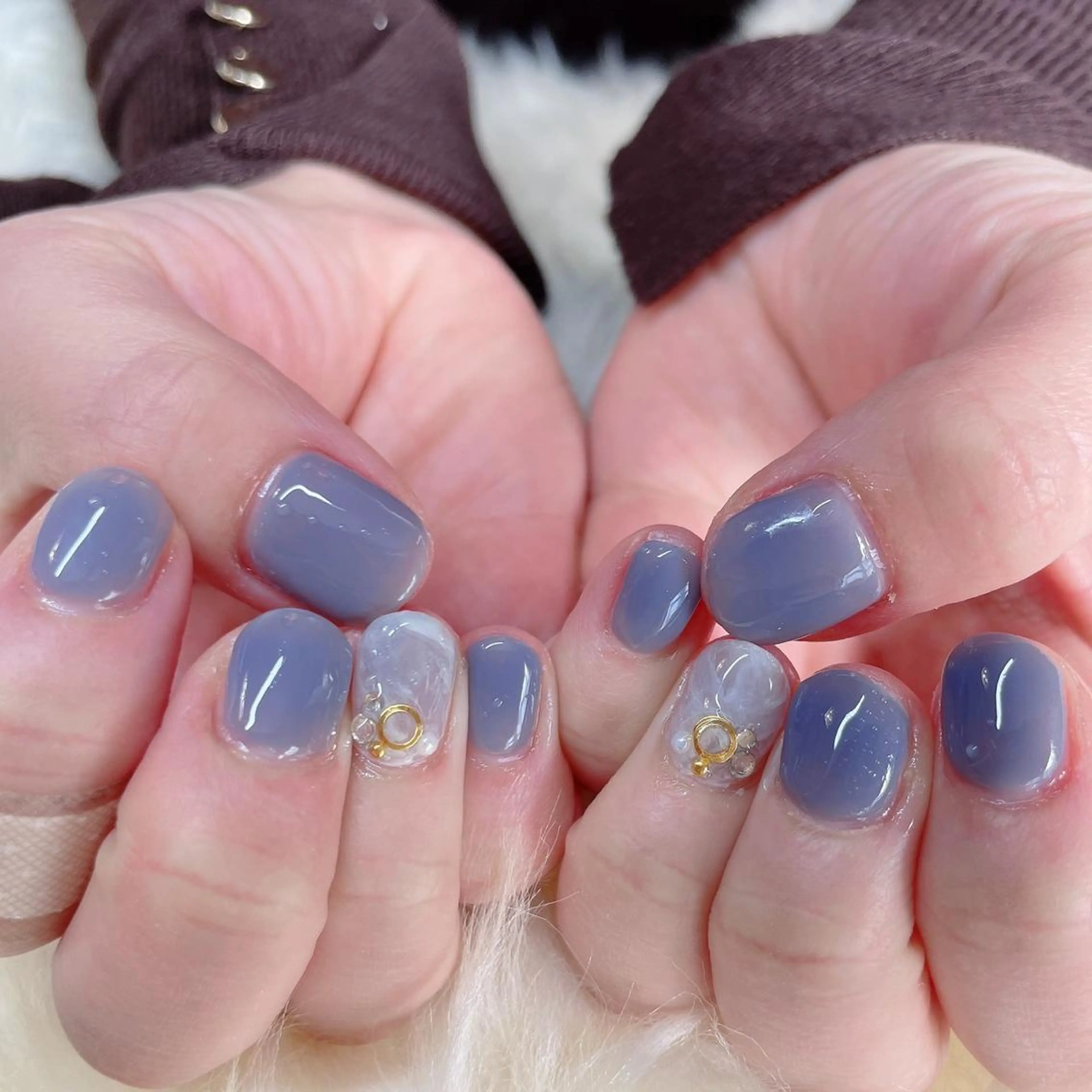 ショート ハンドネイル ハンドケア 💜MIYA nail川崎店のネイルデザイン