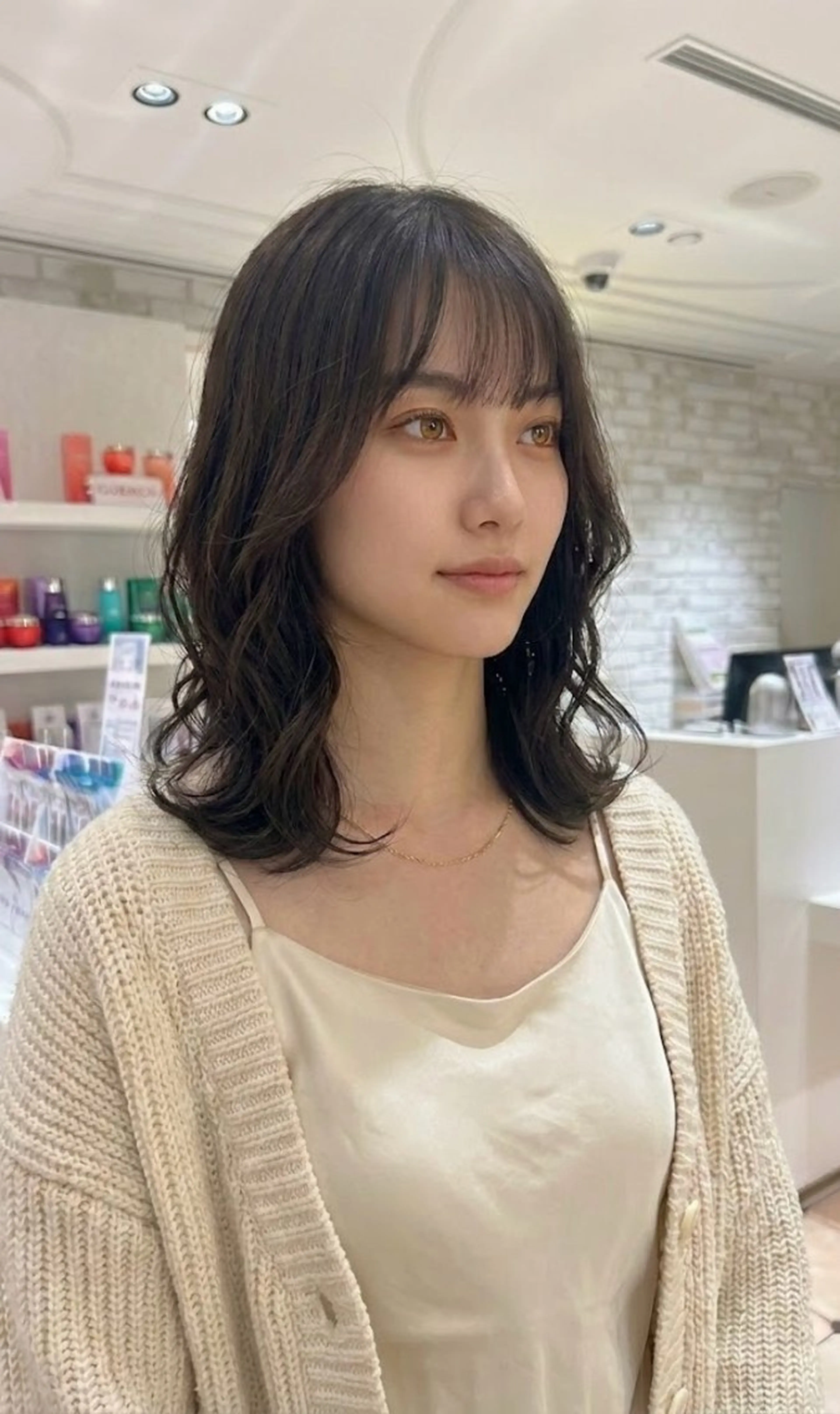 ミディアム カラー ヘアカラー トリートメント 新宿グレージュ藤田 大樹のヘアスタイル