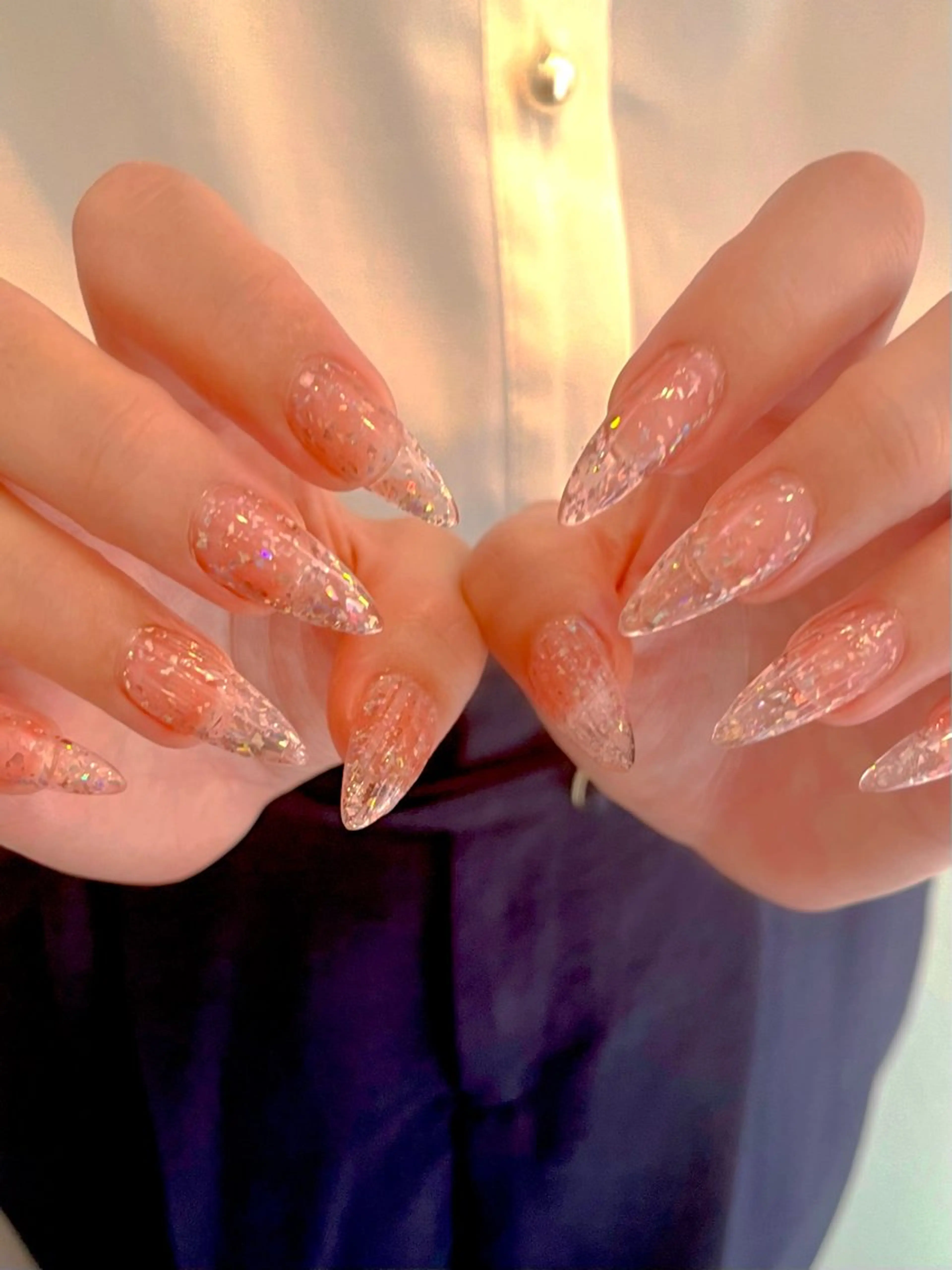 ネイル 氷ネイル・うるうるネイル キラキラネイル マグネットネイル ワンカラーネイル スカルプネイル nine.🦋 YUKOのネイルデザイン