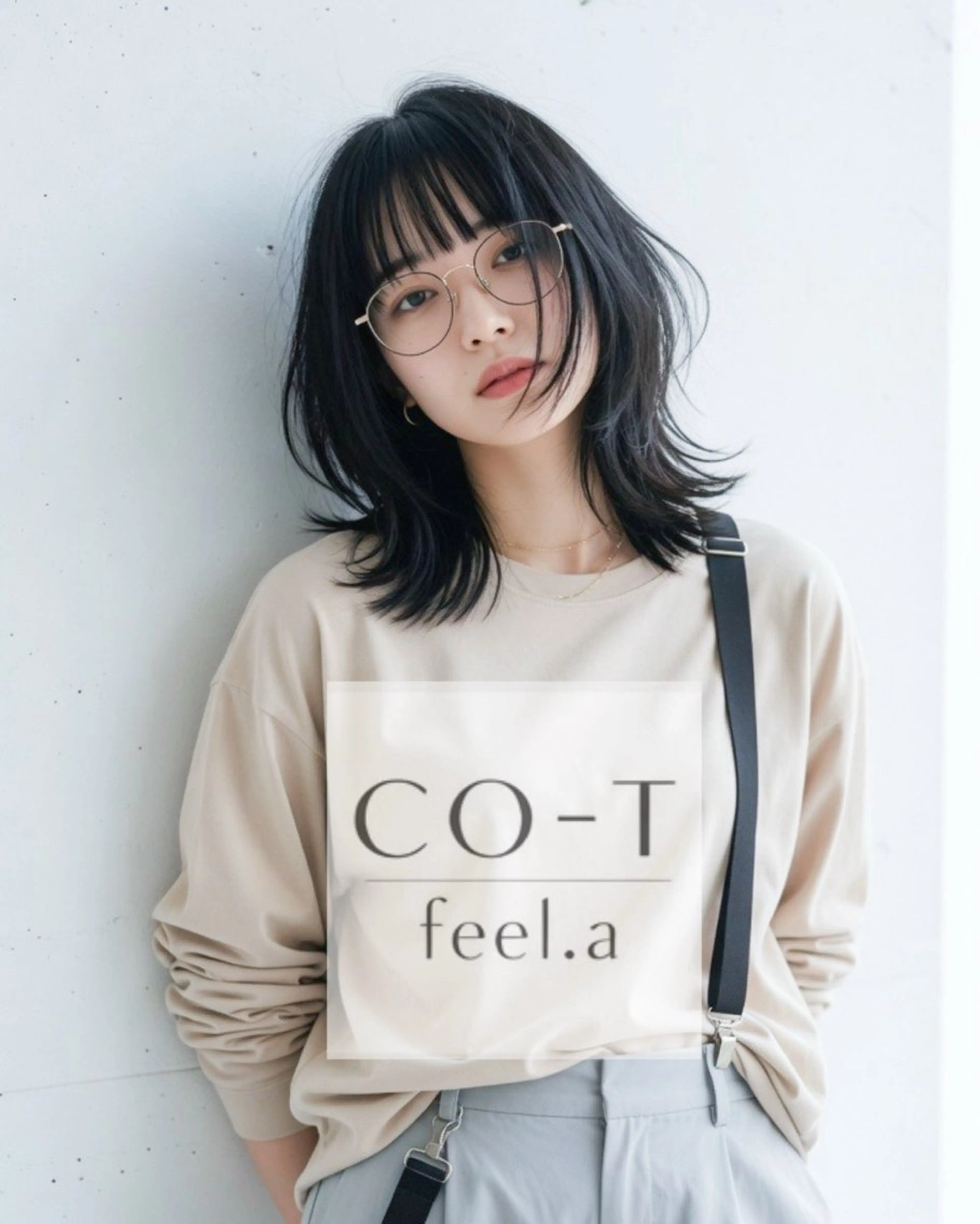 ミディアム 外ハネヘア カット ヘアカラー トリートメント 石沢 知康のヘアスタイル