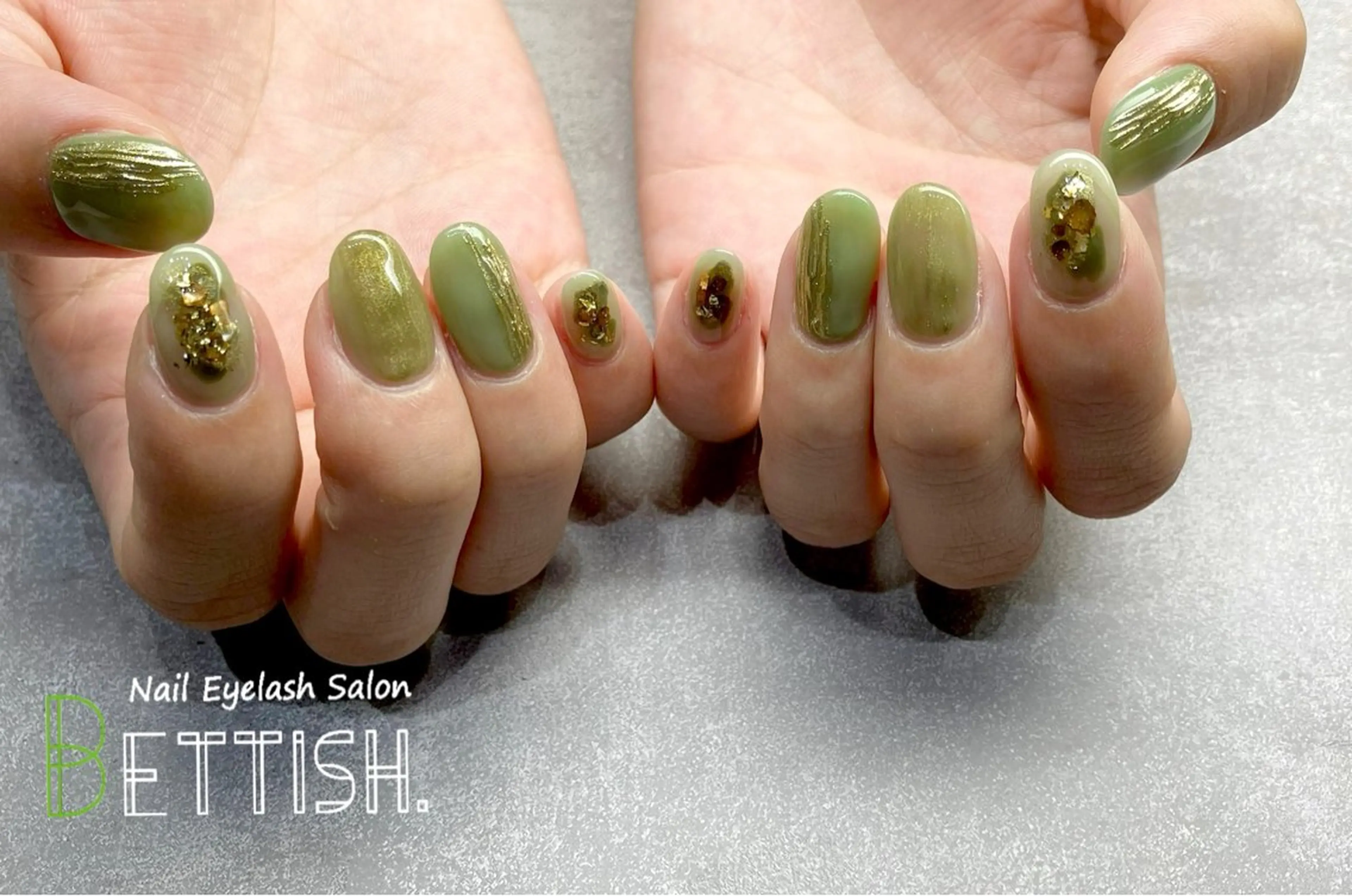 ネイル グリーン ハンドネイル BETTISH. KUMIKO☺︎︎のネイルデザイン