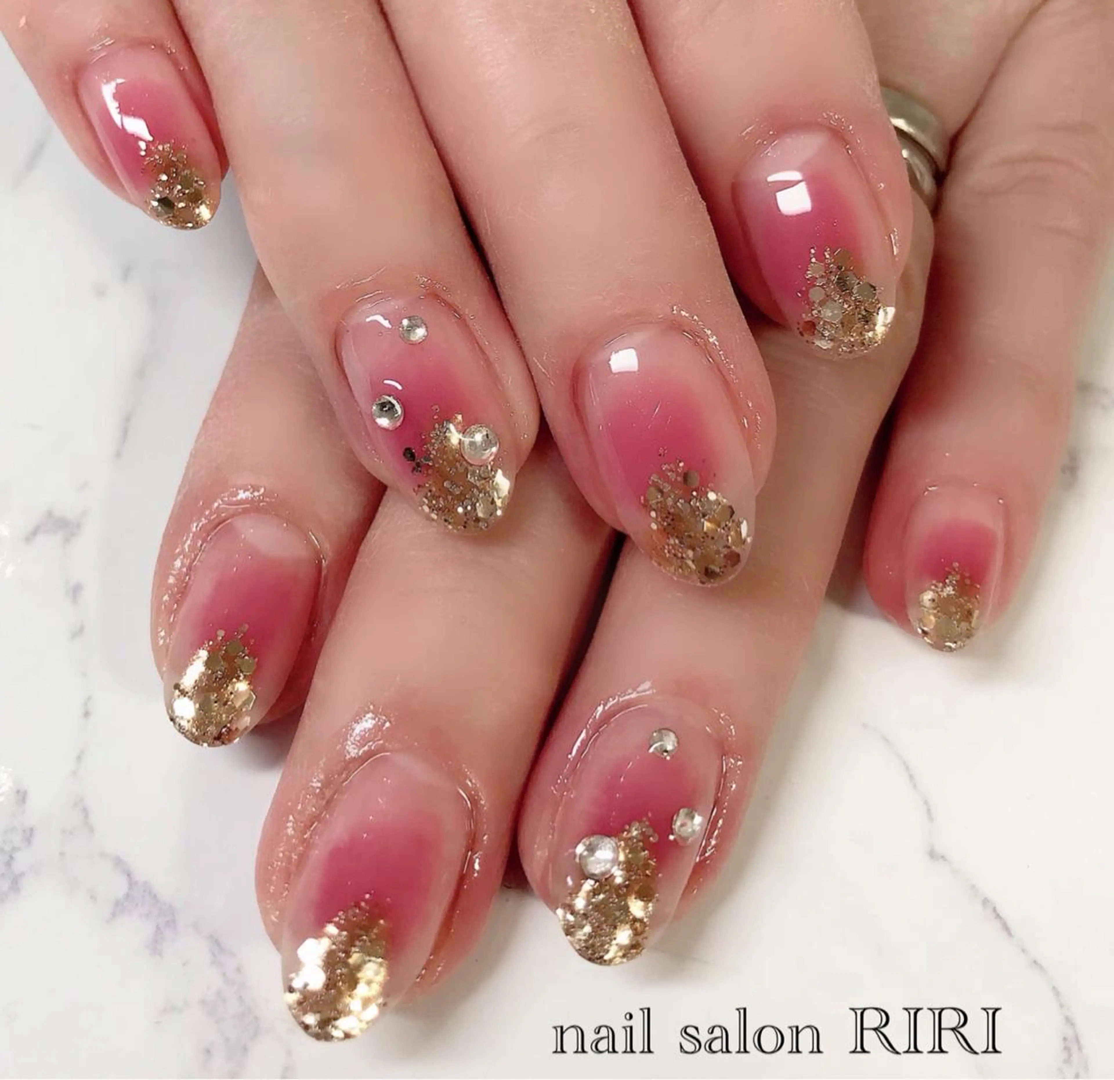 ネイル チークネイル ラメ(グリッター) private  nail  salon RIRI所属・RIRI リリのネイルデザイン