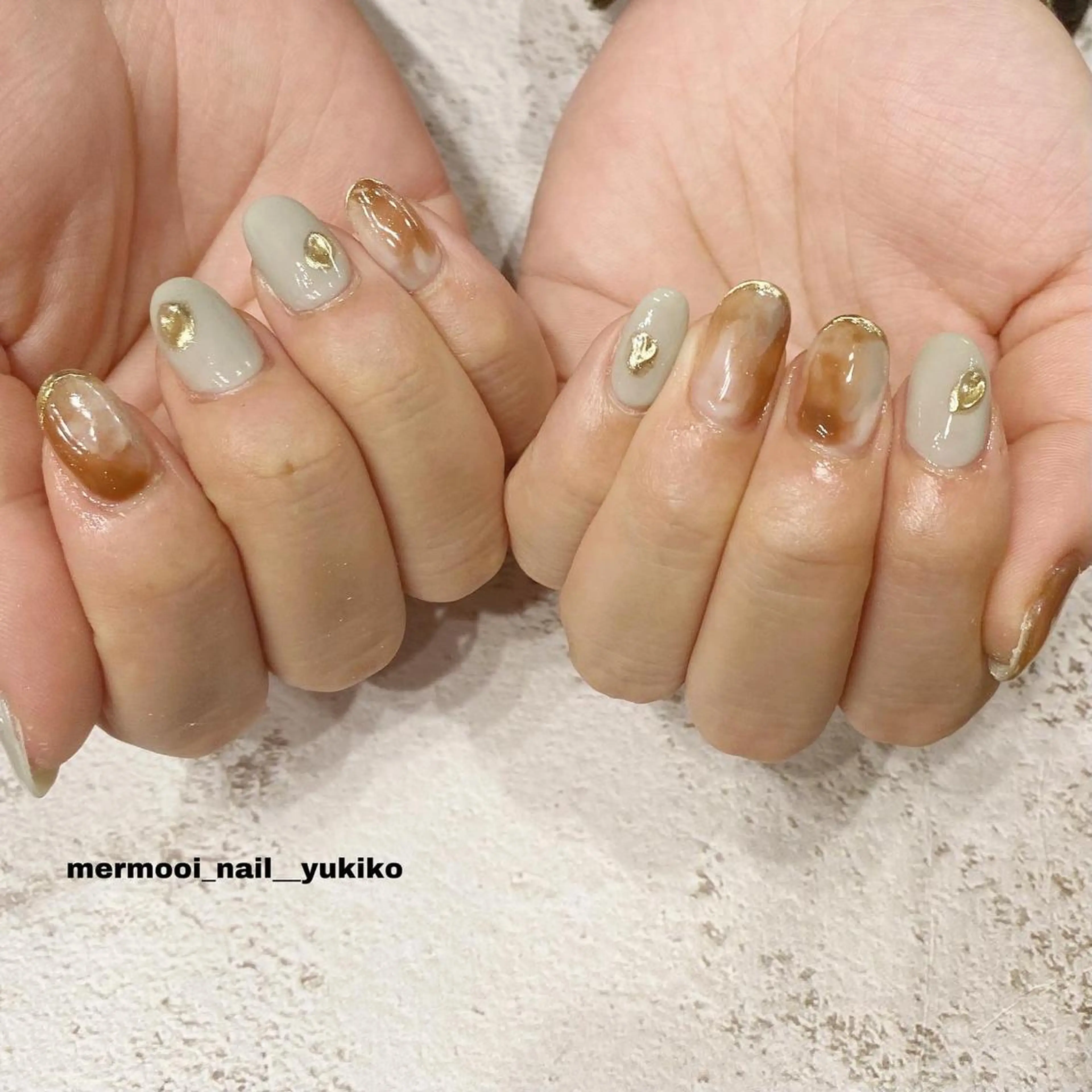 ネイル 韓国ネイル ミラーネイル ニュアンスネイル ワンホンネイル ハンドネイル melu所属・melu yukikoのネイルデザイン