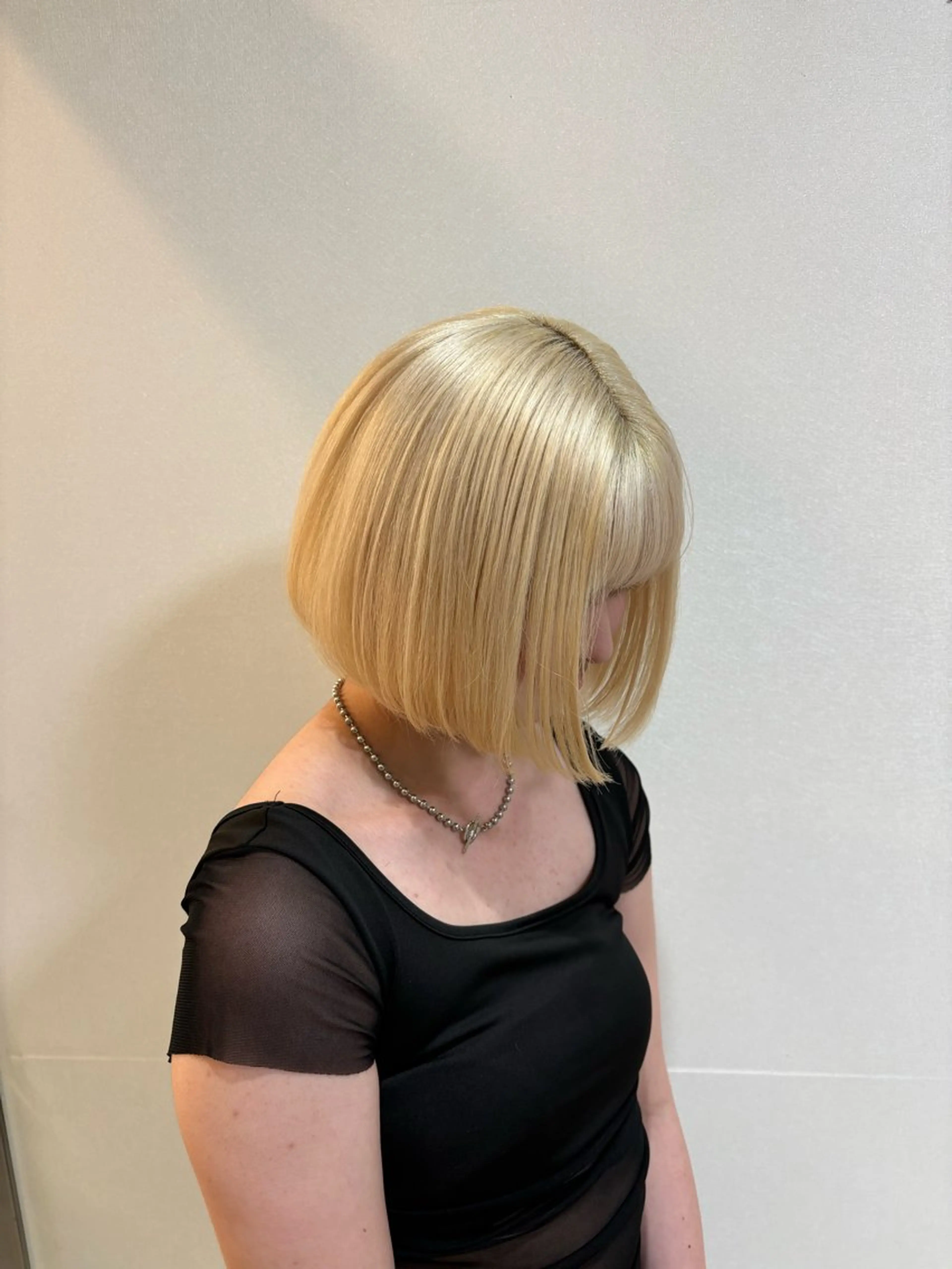 ショート カラー ブロンド ボブ 札幌パーマ 髪質改善/後藤海音のヘアスタイル
