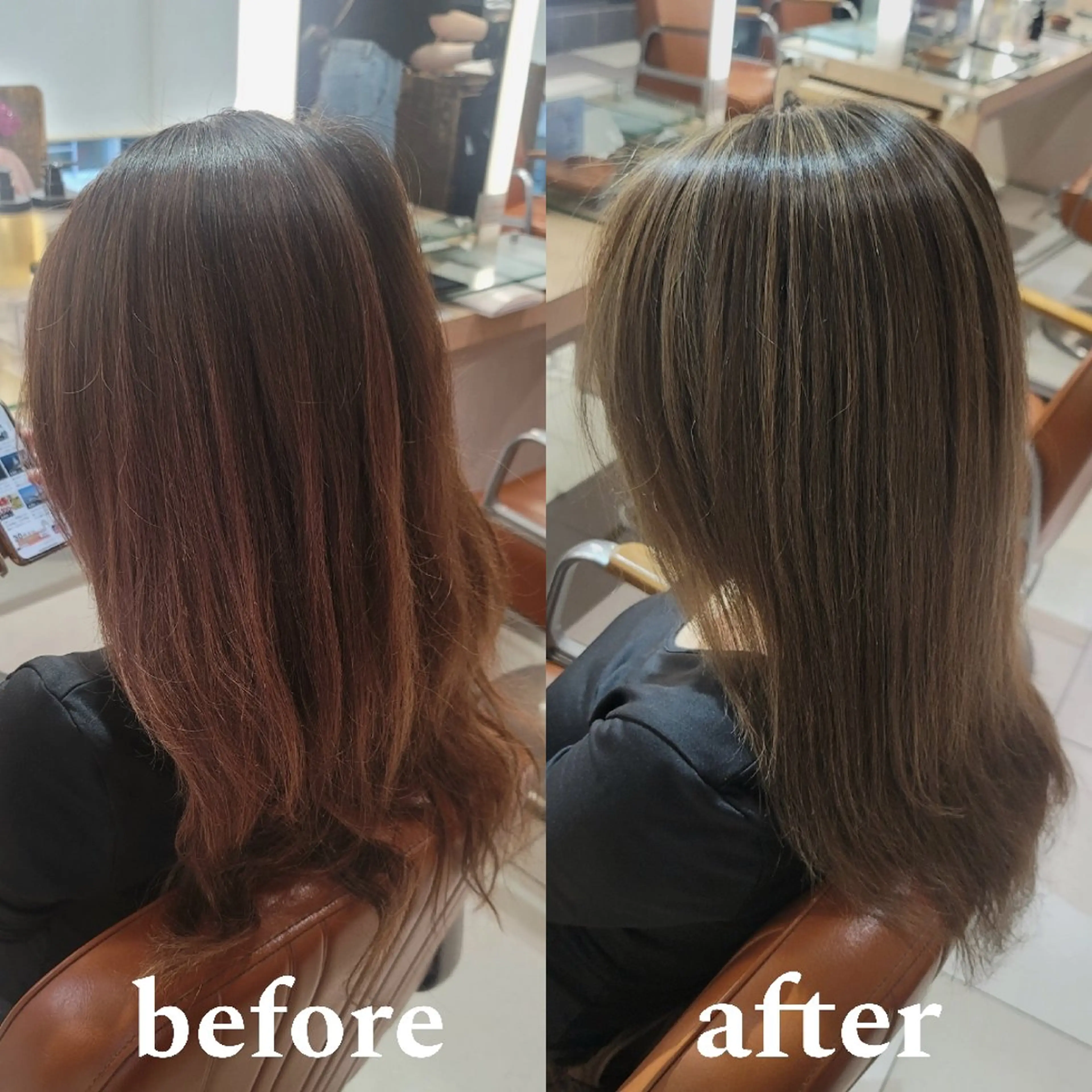 セミロング カラー ベージュカラー 透明感カラー ハイライトカラー ハイライト 無料カットモデル/ セット/COCOKAのヘアスタイル