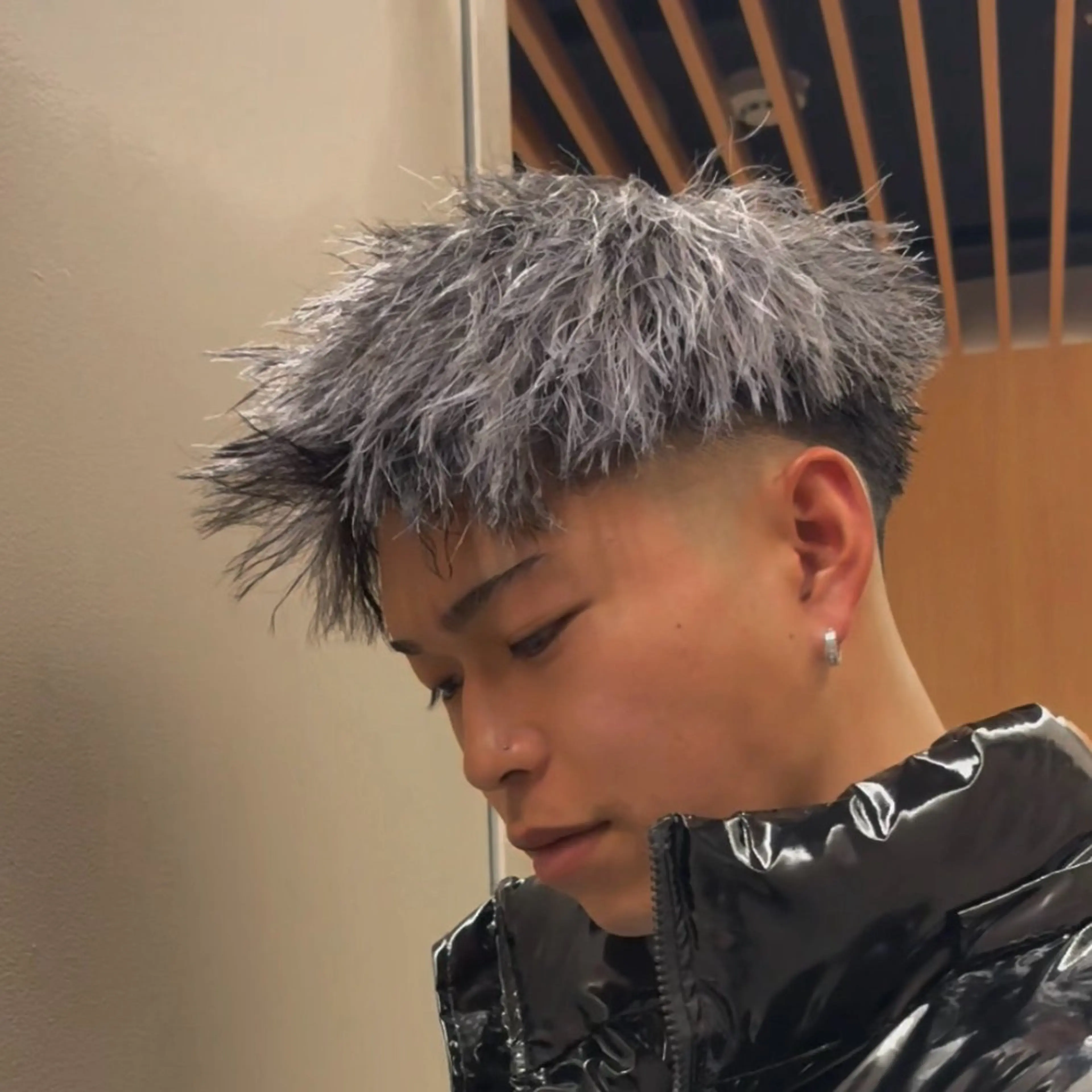 カラー パーマ メンズ 💋ホワイトメッシュ /パーマ/メンズ💋のヘアスタイル