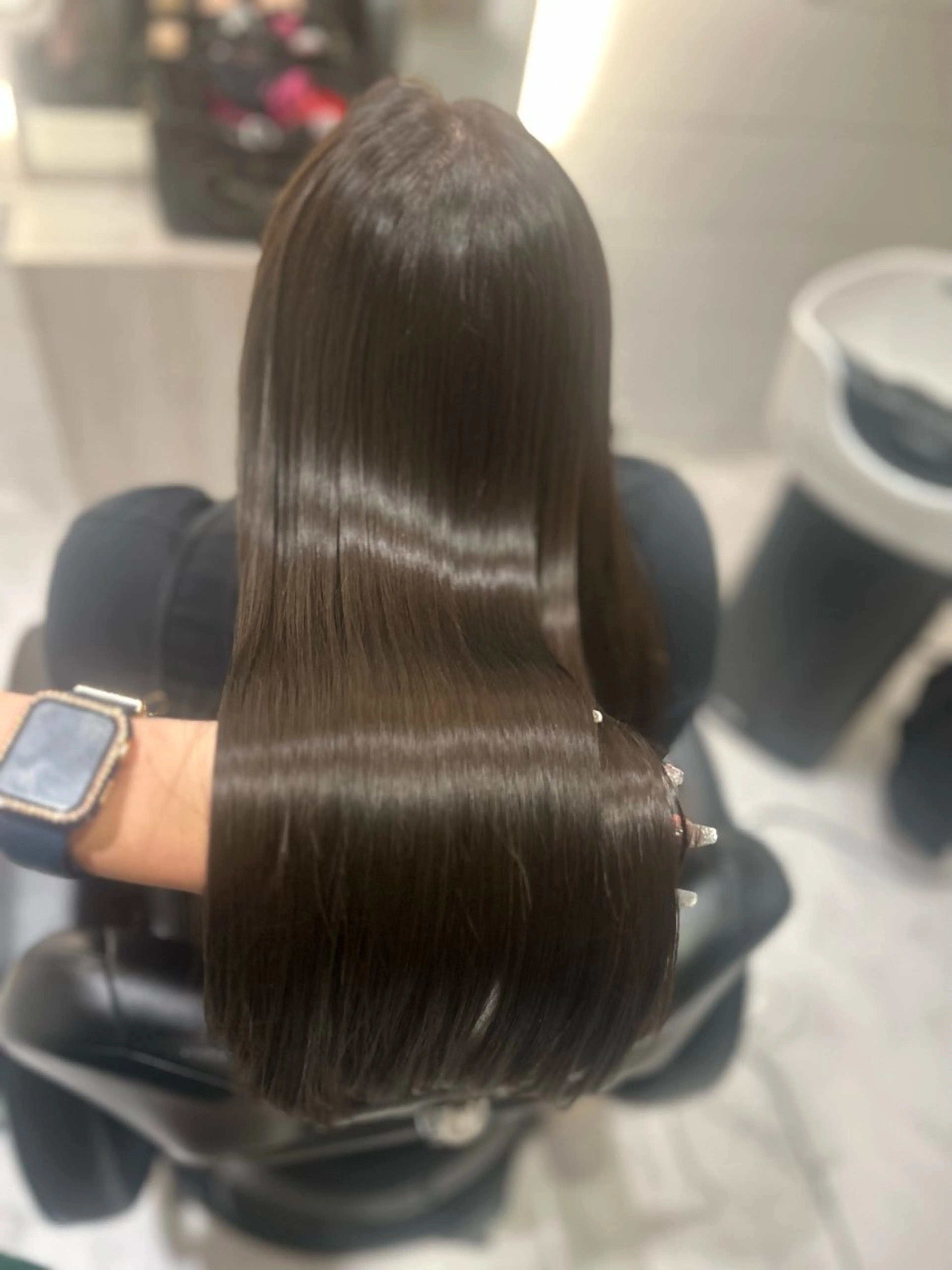 ロング カラー カット ヘアカラー トリートメント &chaLme   心斎橋所属・emi/髪質改善/ 韓国風/艶カラーのヘアスタイル