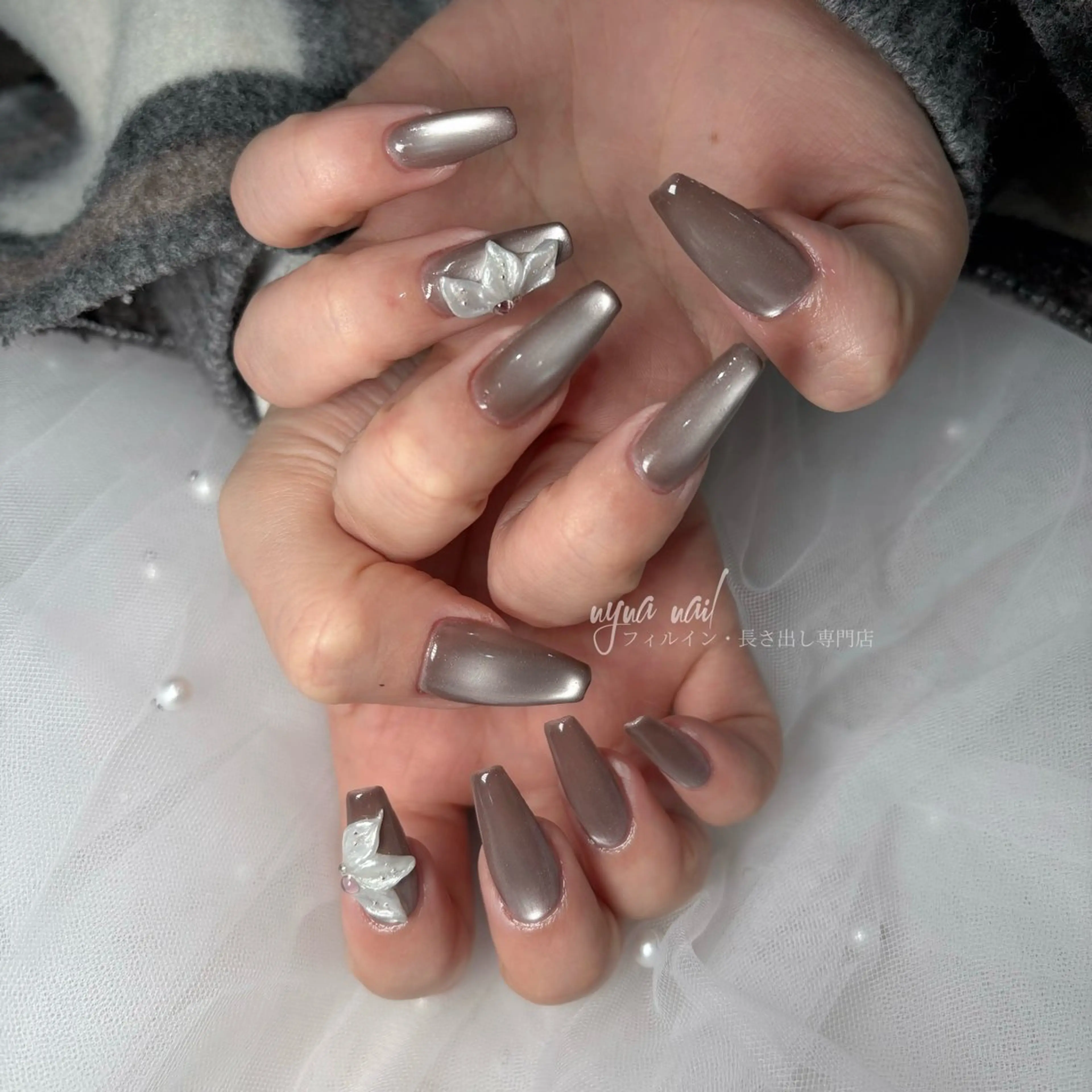 ネイル 長さ出し ネイルチップ Y U K Iのネイルデザイン