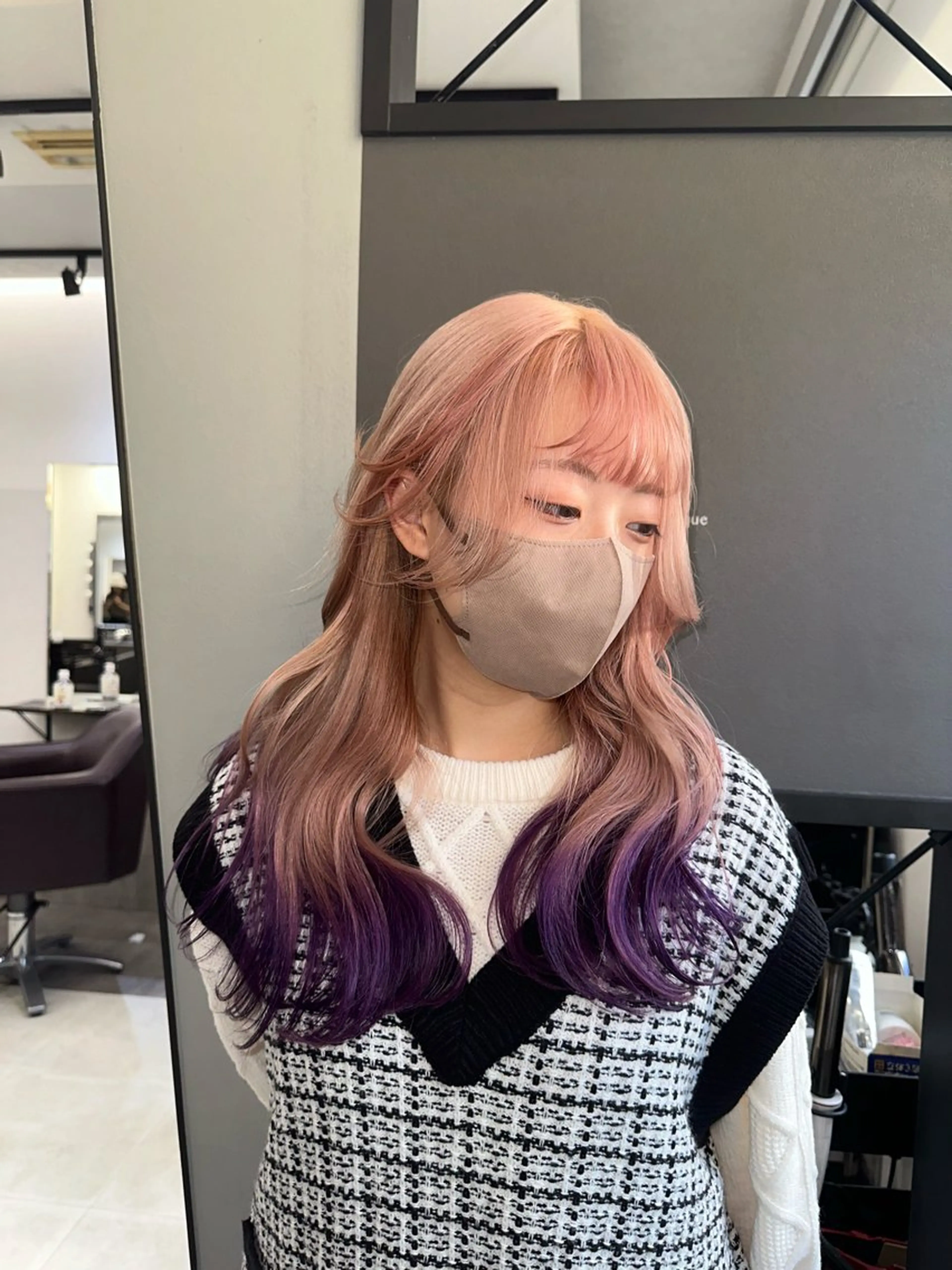 ミディアム カラー カット ヘアカラー トリートメント JILL/鶴岡 和幸/天神のヘアスタイル