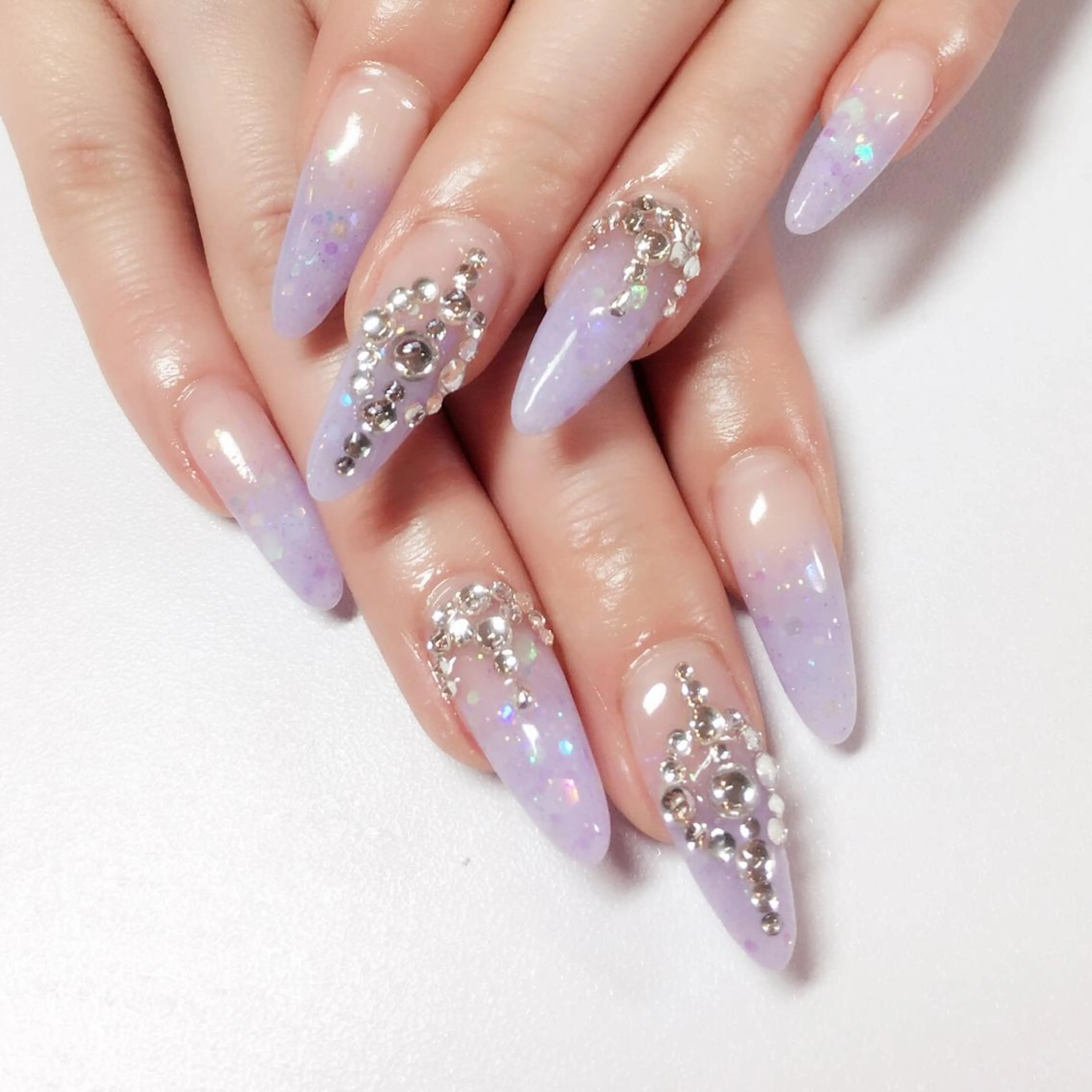 ネイル アートネイル ラメ(グリッター) ラメグラデーション スカルプネイル ストーンネイル nail salon Soeurのネイルデザイン