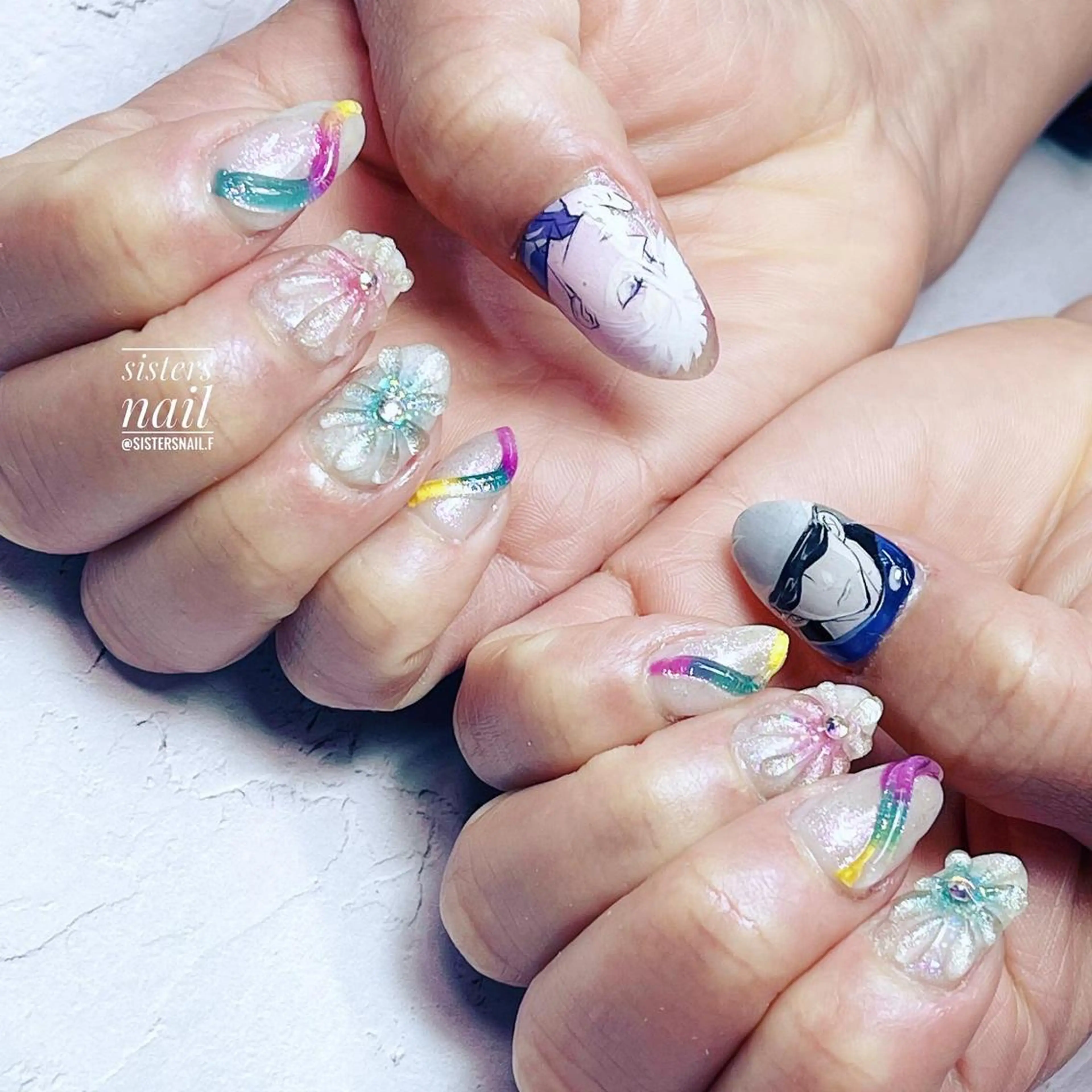 ネイル アートネイル 韓国ネイル ぷっくりネイル sisters nail.fのネイルデザイン