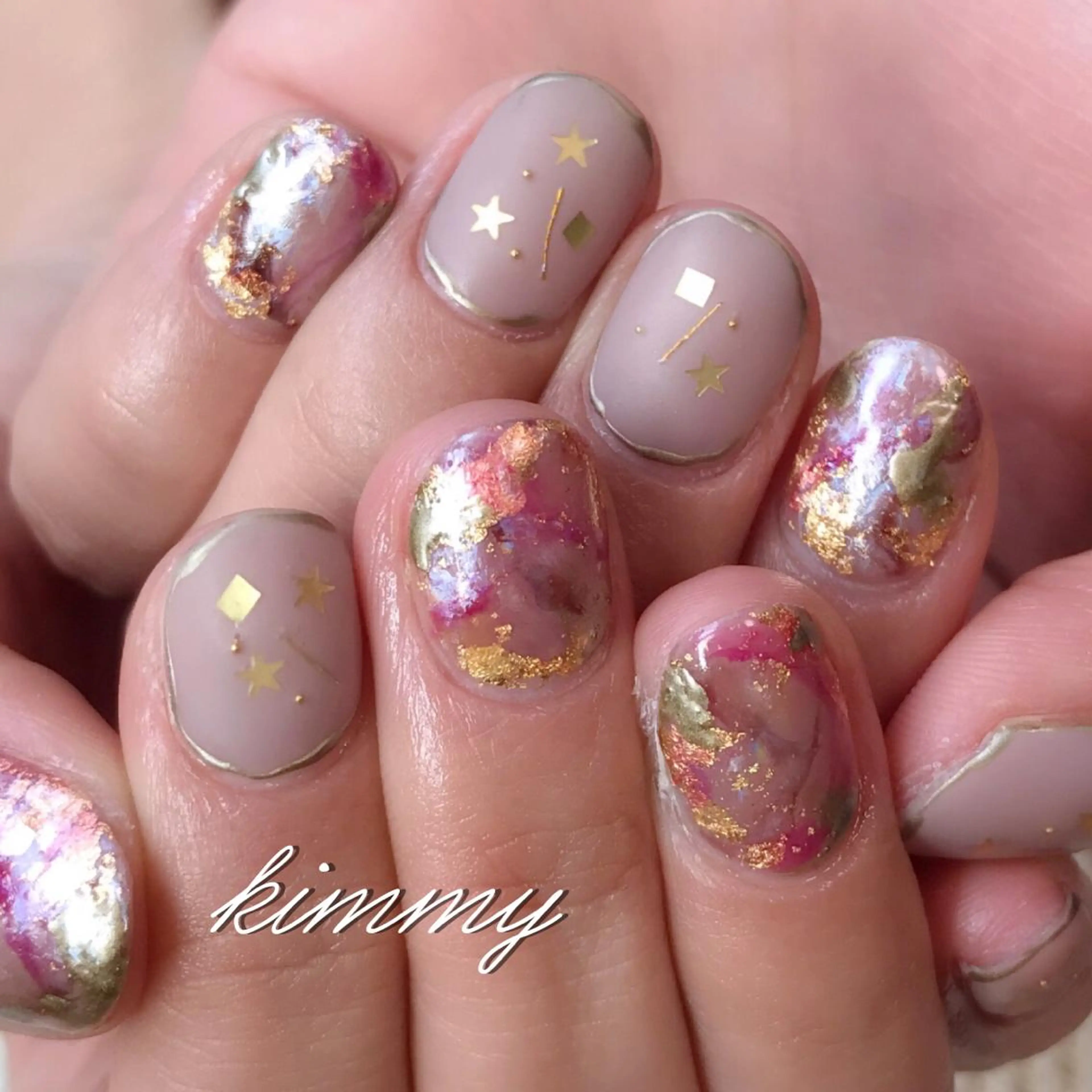 ネイル マットネイル ハンドネイル kimmy nailsのネイルデザイン