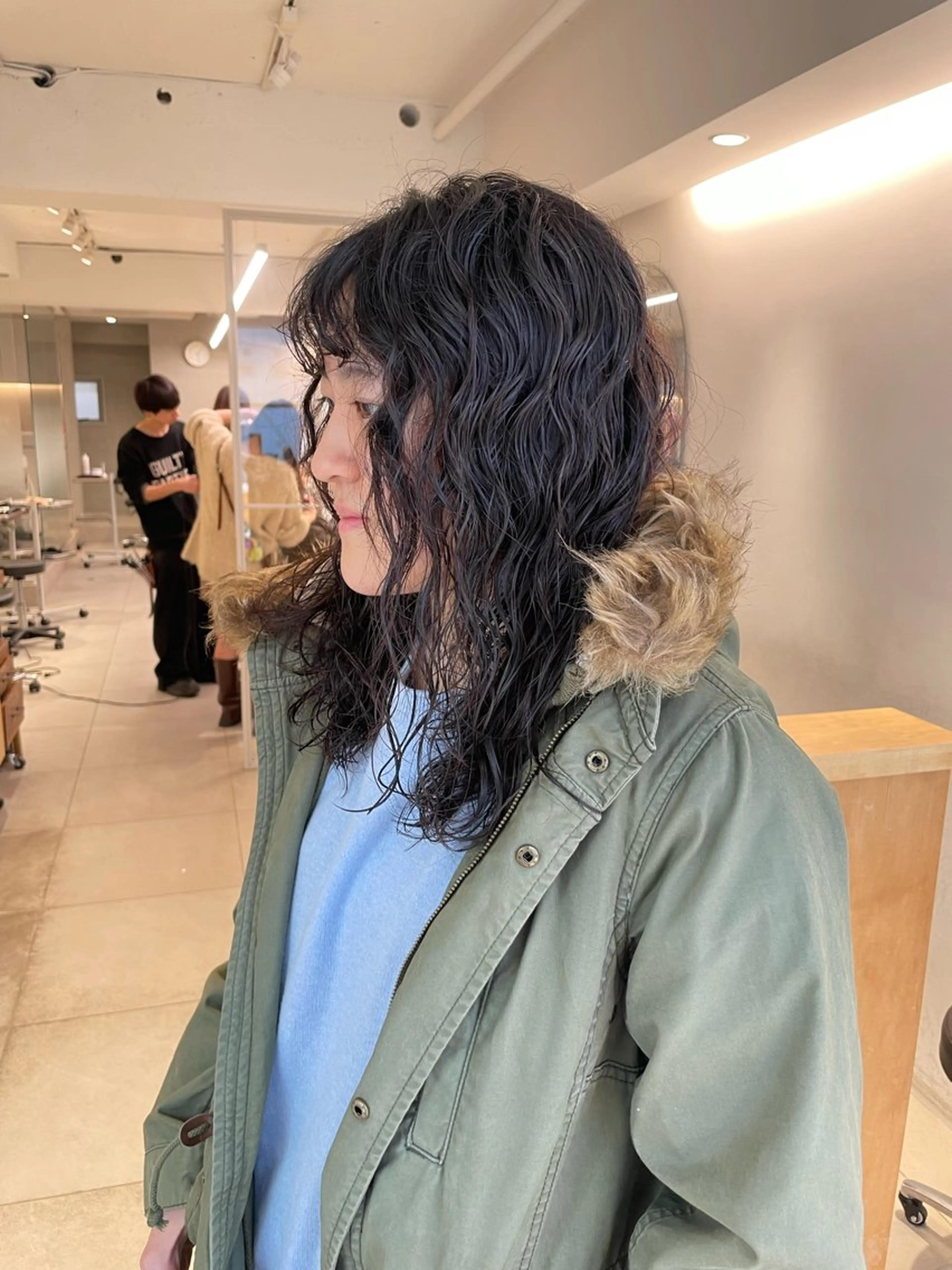 ロング パーマ 小顔レイヤー×コンパ クトボブ/林隆平のヘアスタイル