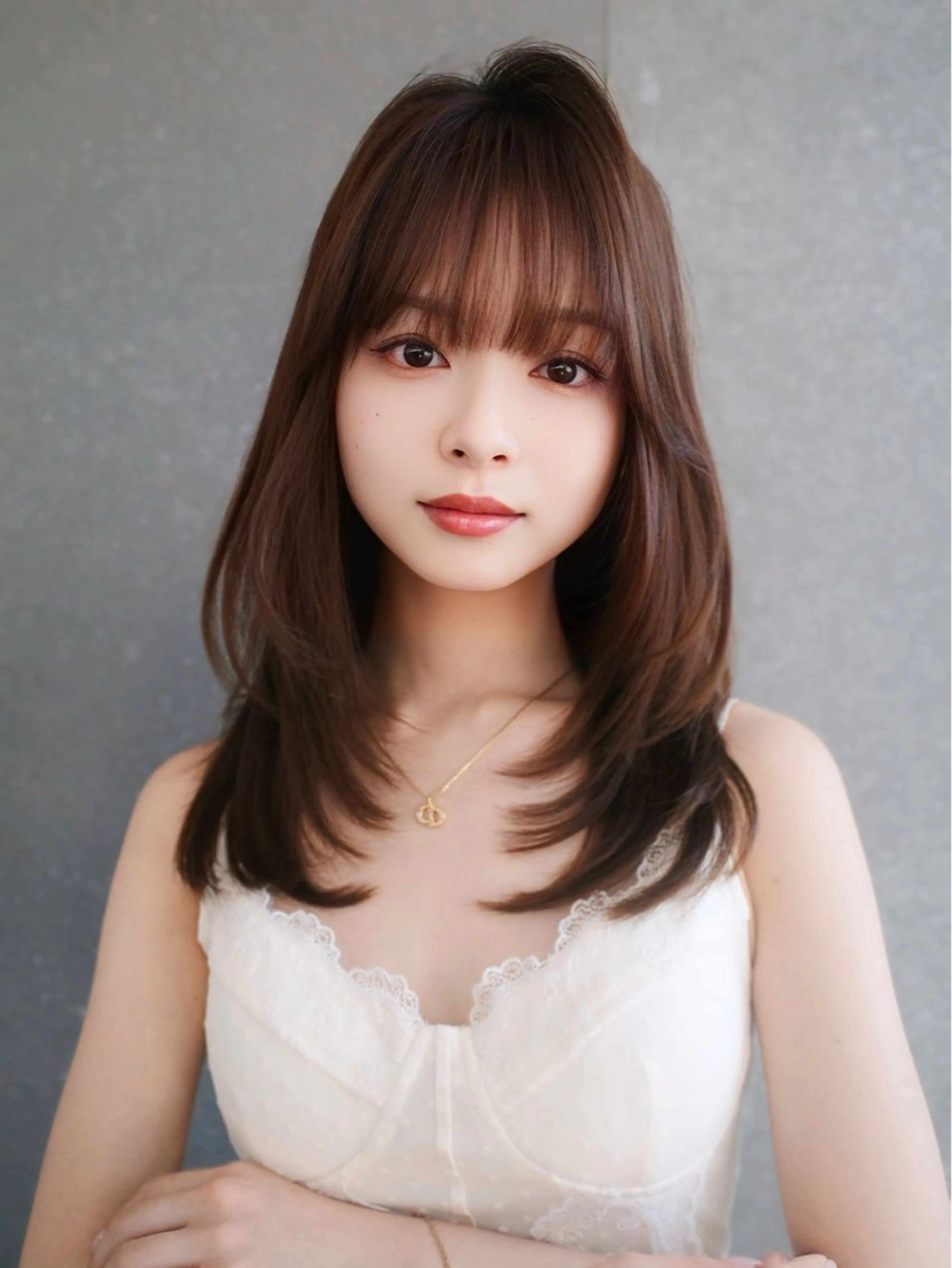 ミディアム カラー 髪質改善 レイヤーカット 縮毛矯正 【美髪矯正】 吉村　清志のヘアスタイル