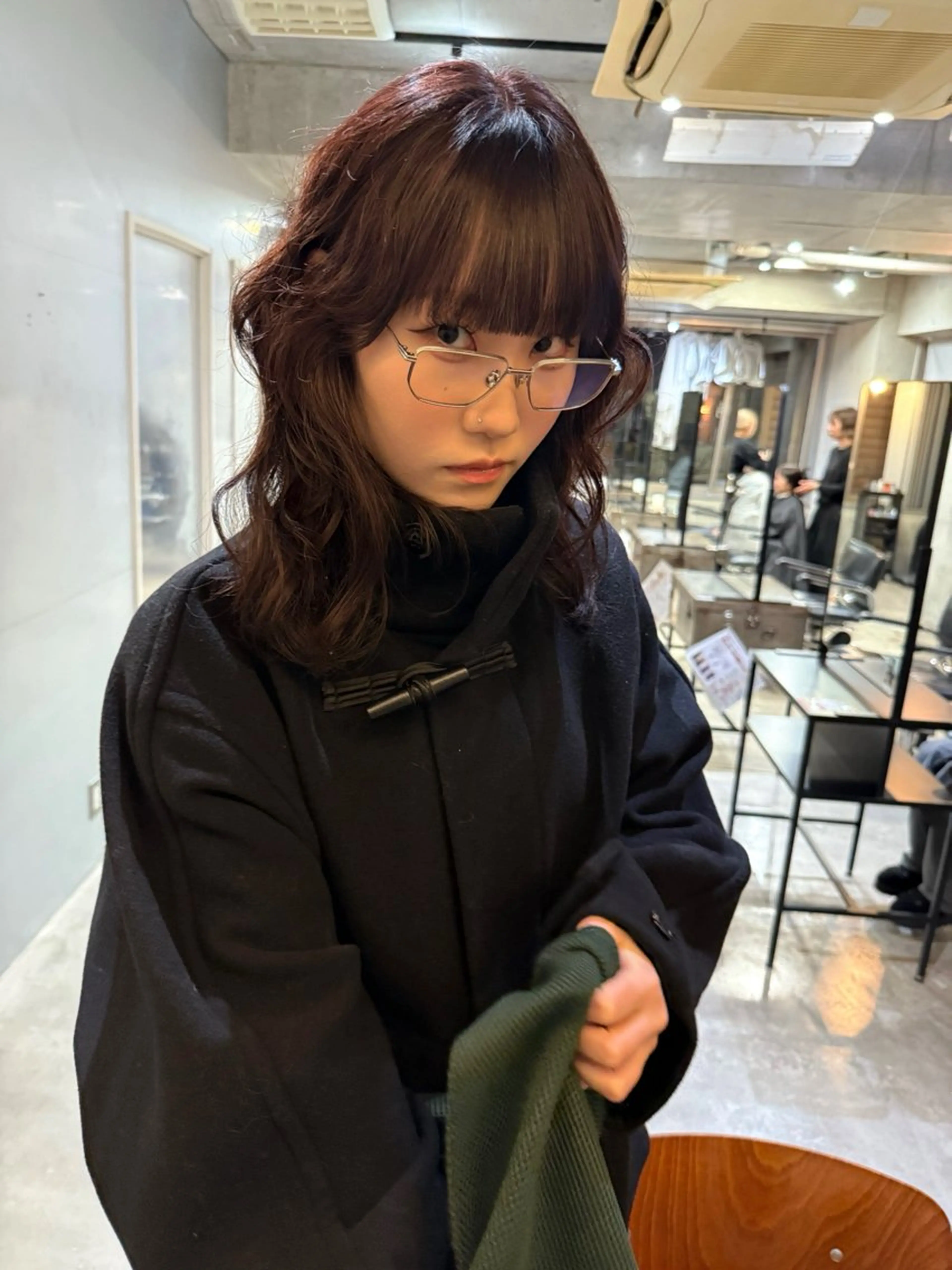 ミディアム カット ヘアカラー レイヤーカット\ウル フ　chinatsuのヘアスタイル