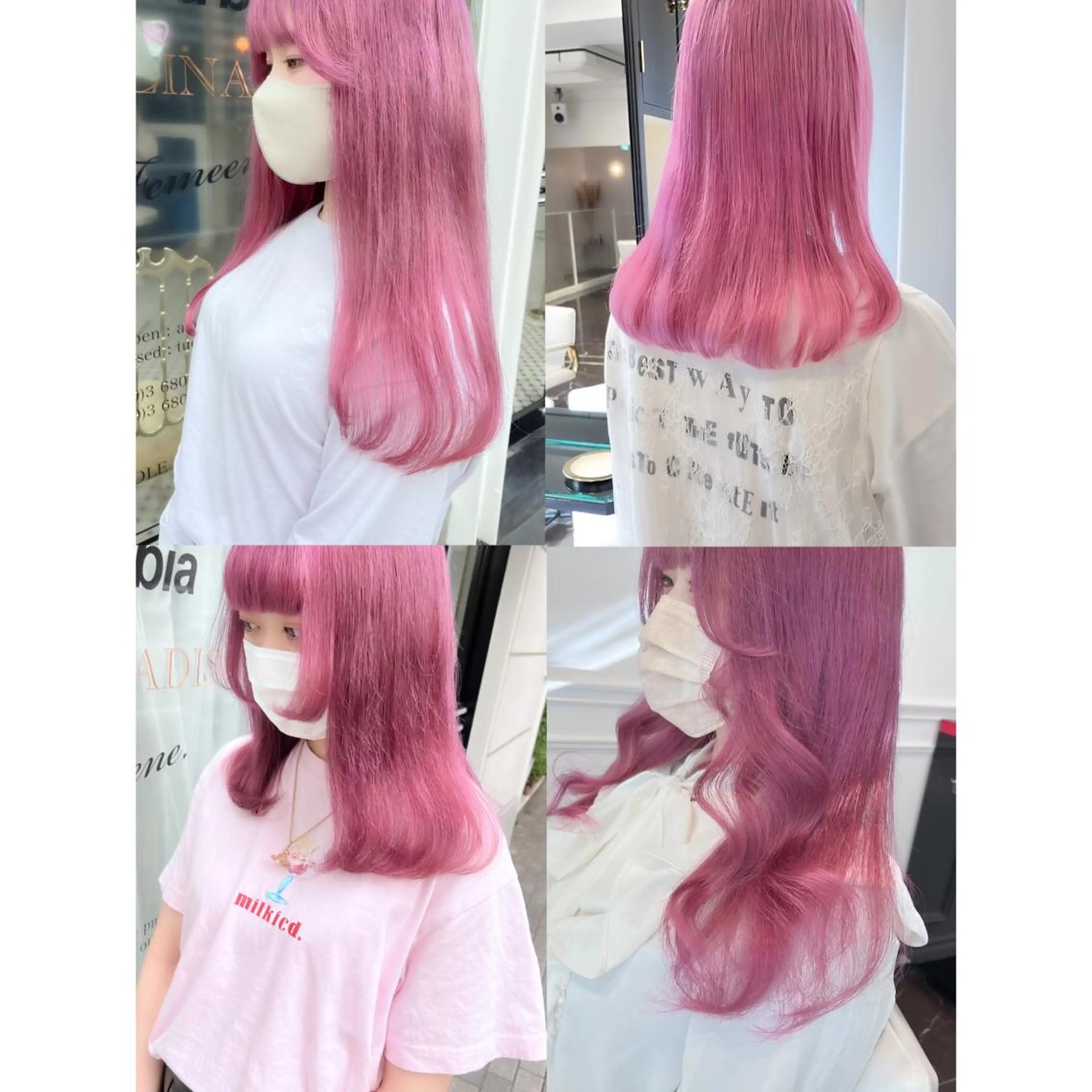 ロング カラー ブリーチ ピンクカラー ヘアカラー LOTTA CUCCI所属・miyu /トレンド カラー×艶髪のヘアスタイル