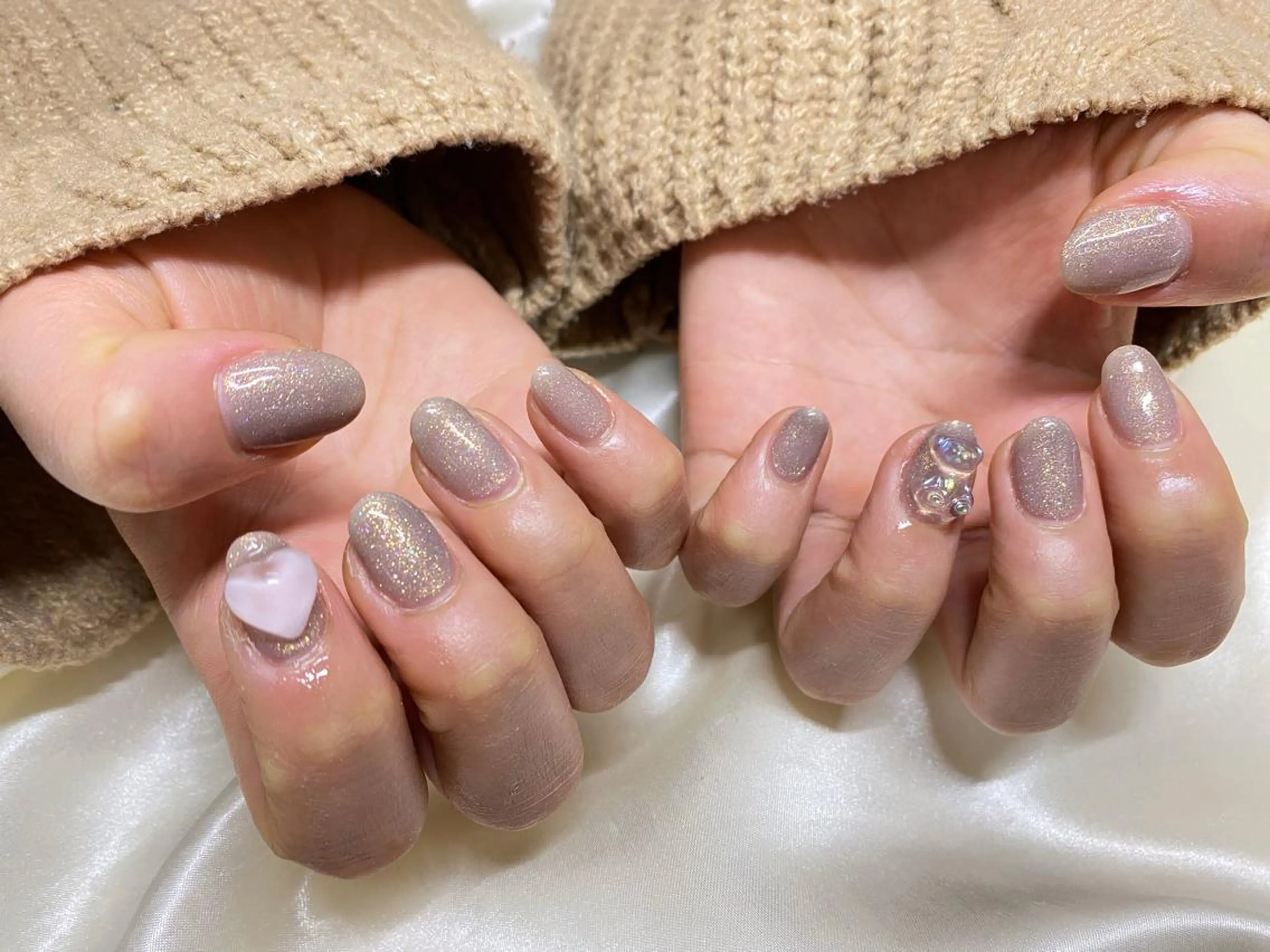 ネイル ラメ(グリッター) ハンドネイル Mogu nail 二子玉川のネイルデザイン
