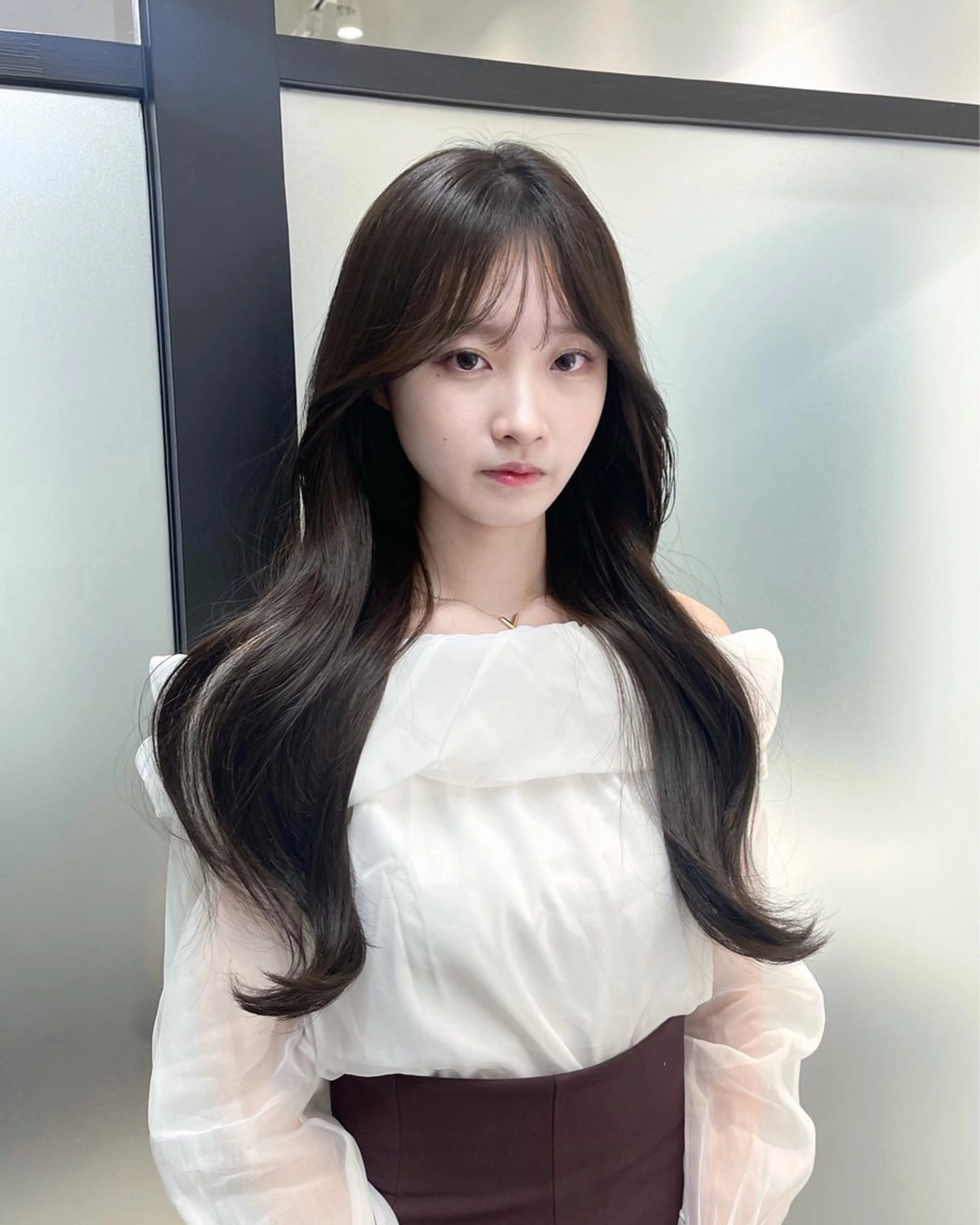 ロング 韓国風ヘア レイヤーカット カット ヘアカラー トリートメント 韓国レイヤーカット 髪質改善▫️水野有真のヘアスタイル