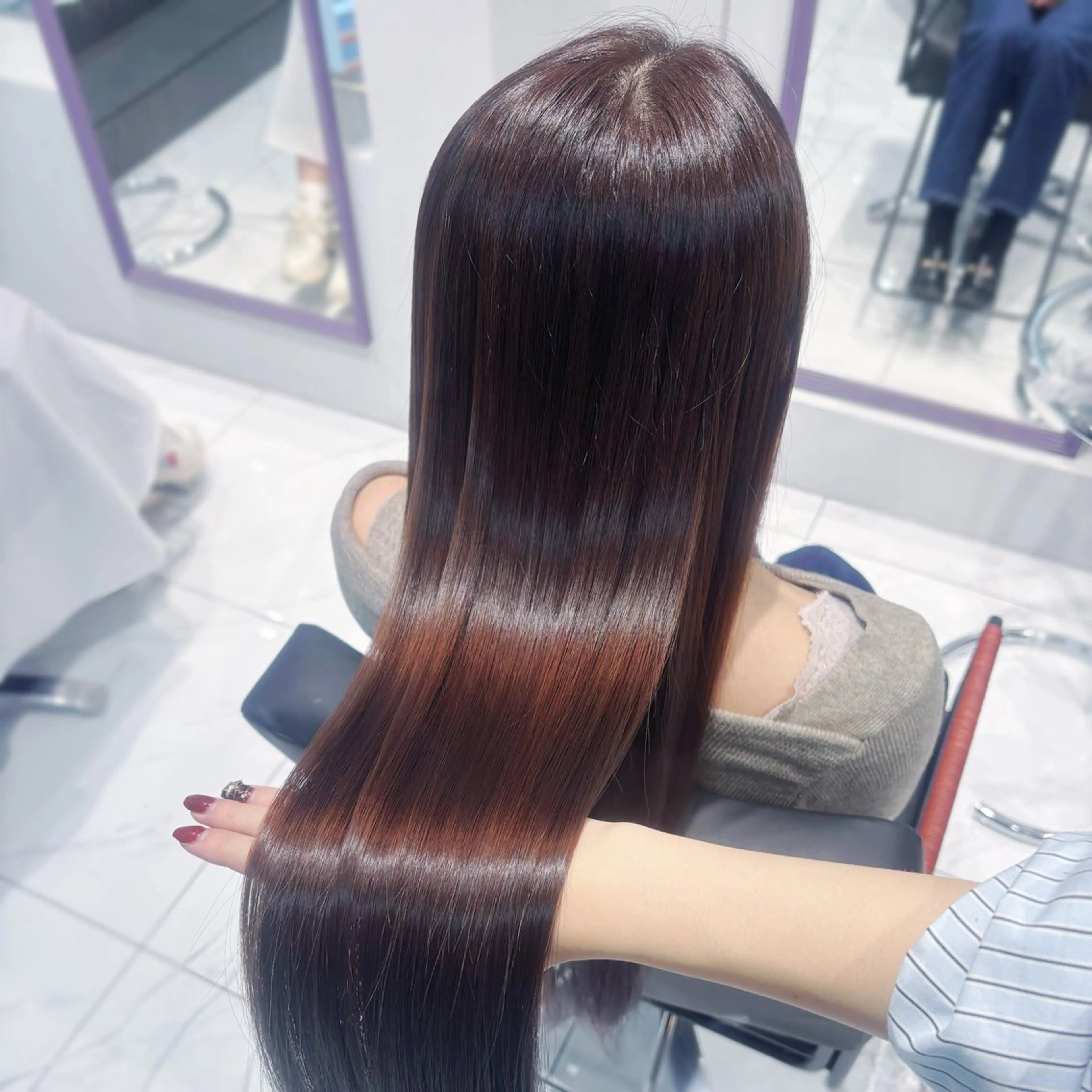 セミロング カラー パーマ 髪質改善 トリートメント ヘアカラー 透明感カラー🫧_ mahiru🦋のヘアスタイル