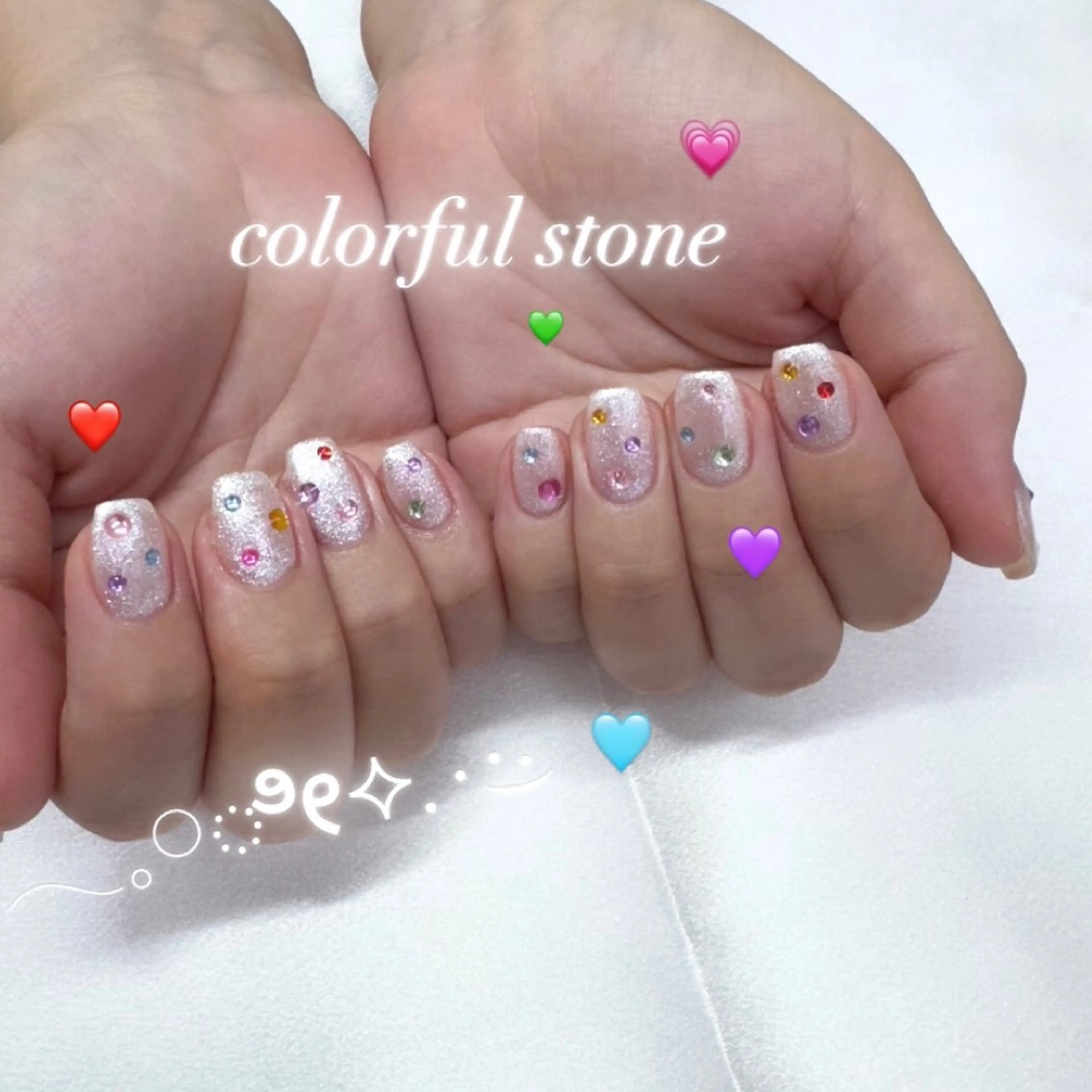 ネイル ワンカラーネイル ストーンネイル ハンドネイル salon bell （NOA）♡ྀིのネイルデザイン
