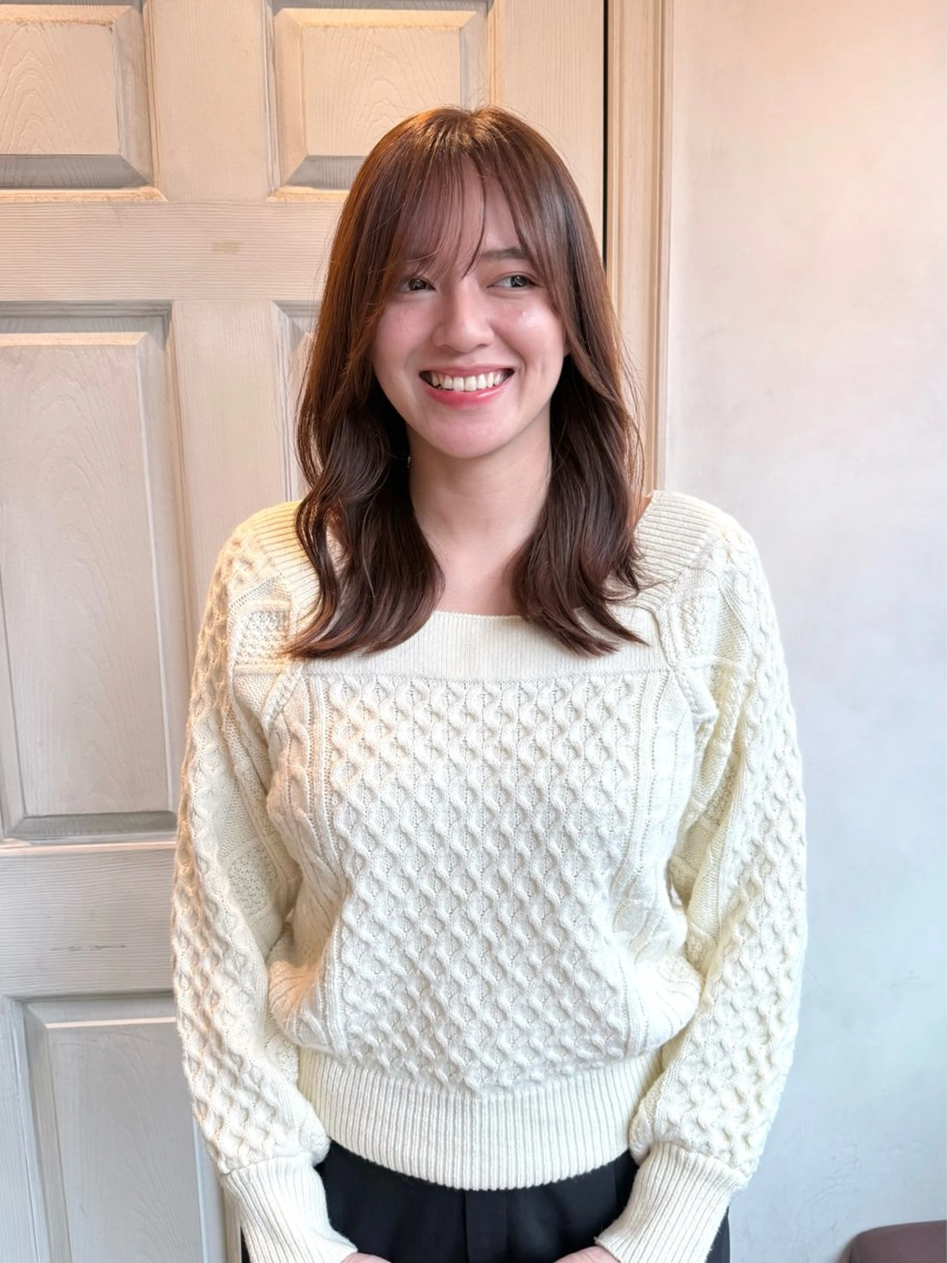 ミディアム カット ヘアカラー 千 田のヘアスタイル