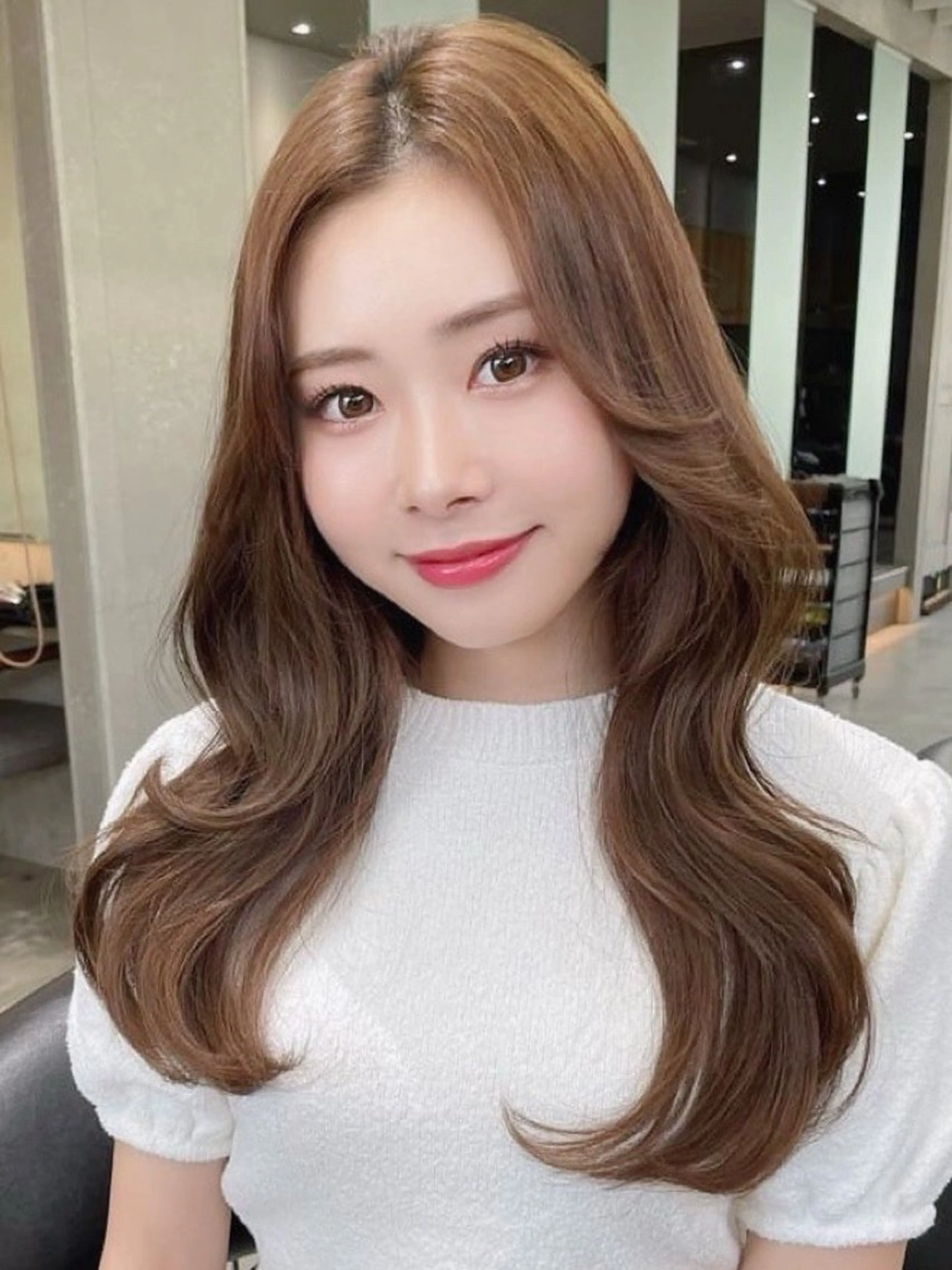 ロング カラー 山崎/ボブ縮毛矯正 レイヤー髪質改善のヘアスタイル