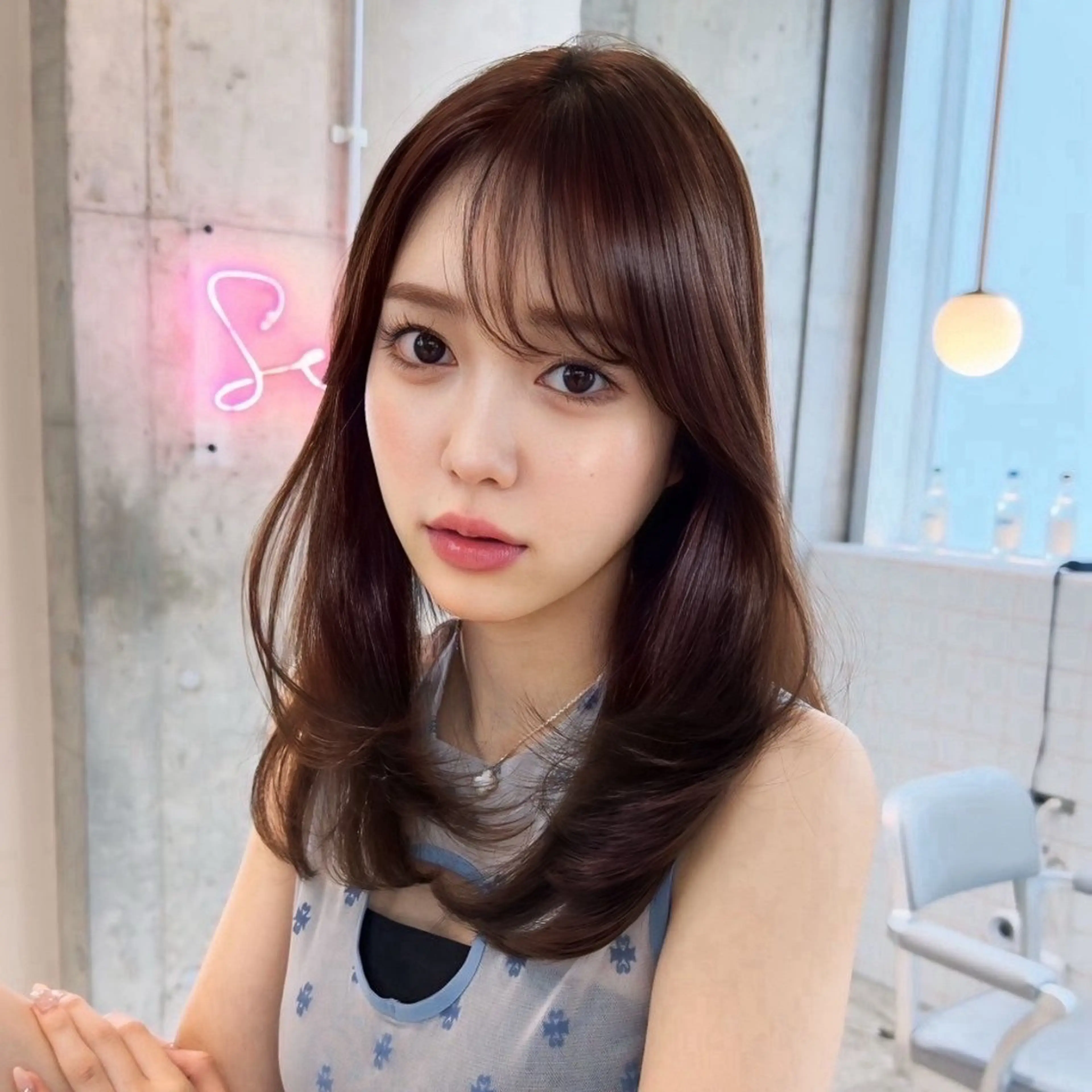 セミロング カラー ⟡韓国ボブ/艶カラー /韓国🌙Yuukaのヘアスタイル