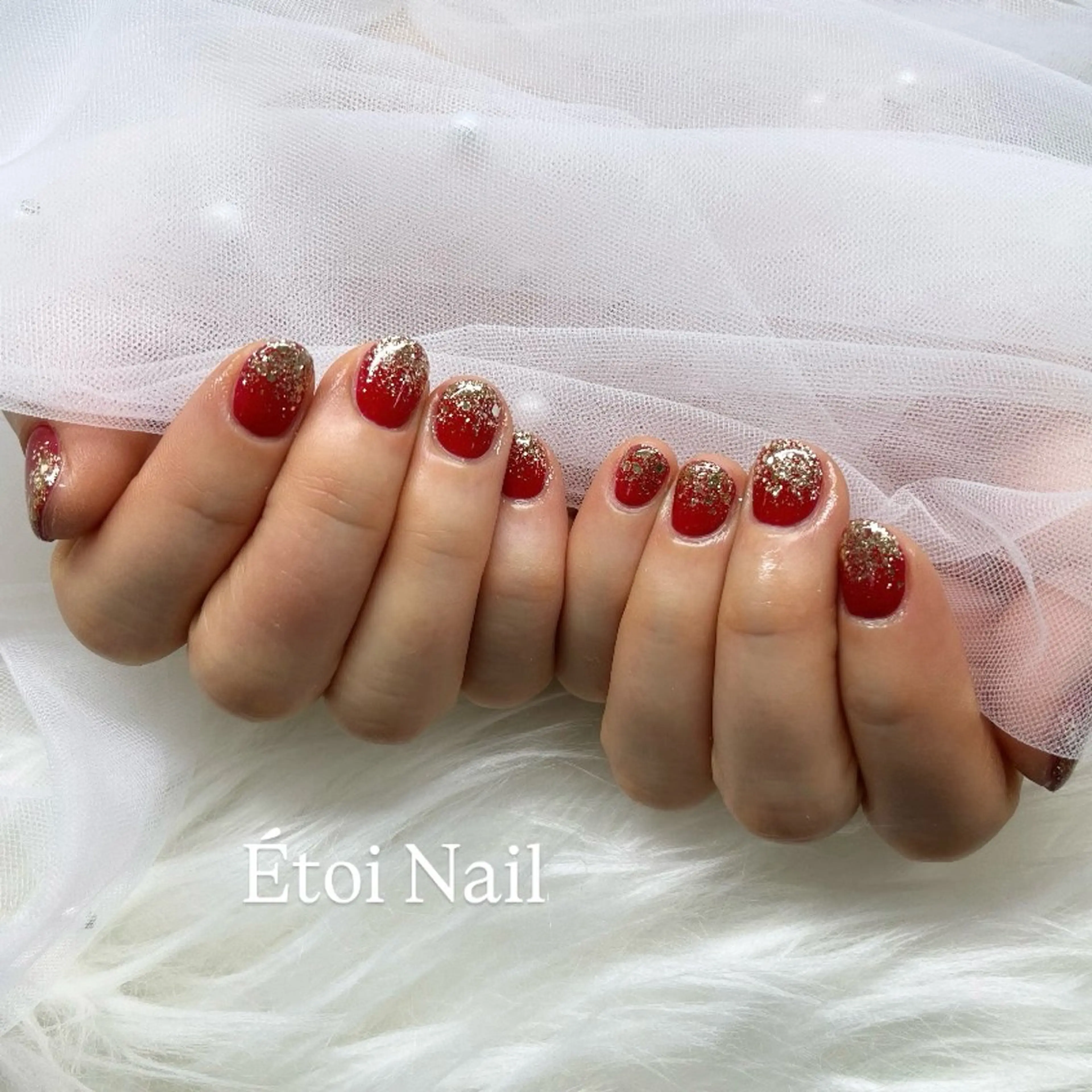 ネイル グラデーション ラメ(グリッター) ラメグラデーション ハンドネイル Étoi Nail TOKYO八木のネイルデザイン